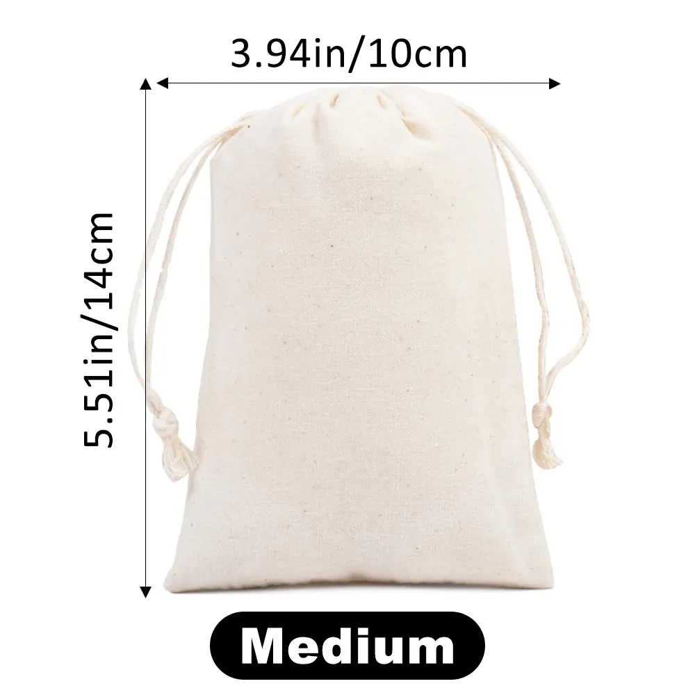 Organic Muslin Cotton Drawstring Bag 6