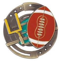 Football M3XL Die Cast Medal - 2-3/4" 2