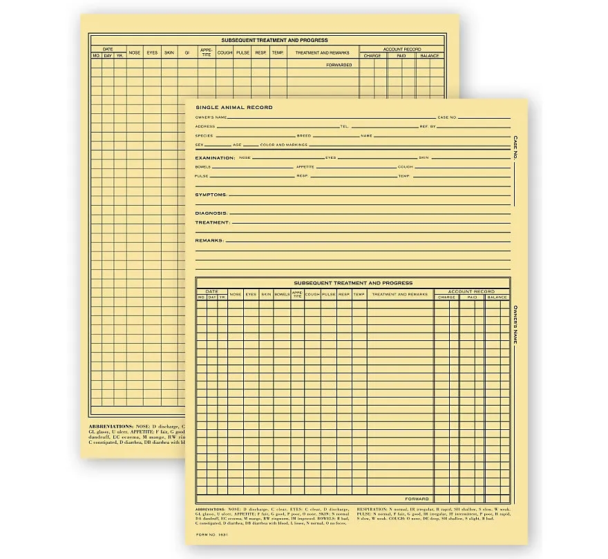 Vet Animal Exam Records, With Account Record 1