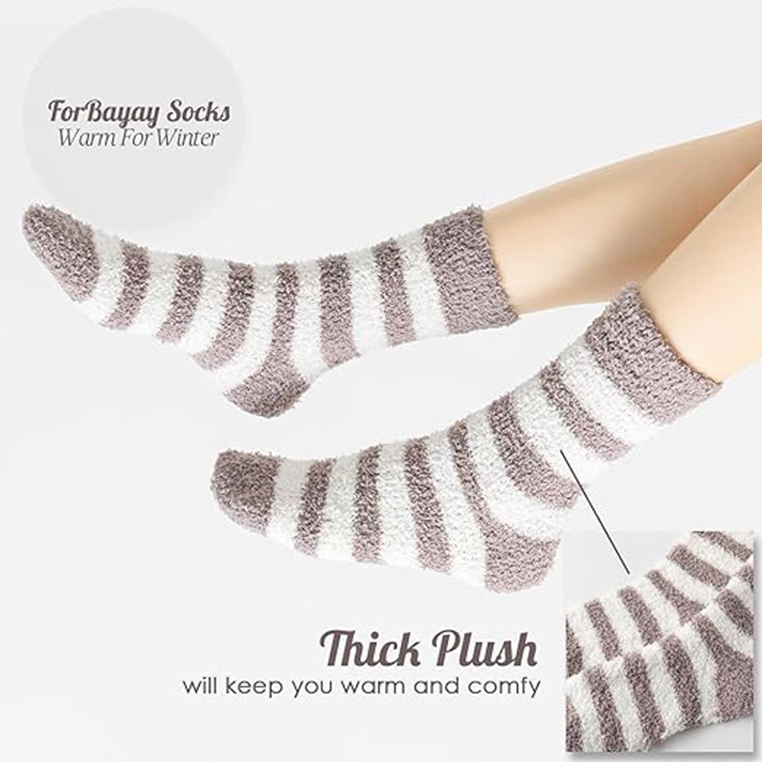 Super Soft Fuzzy Winter Colorful Home Slipper Socks 3