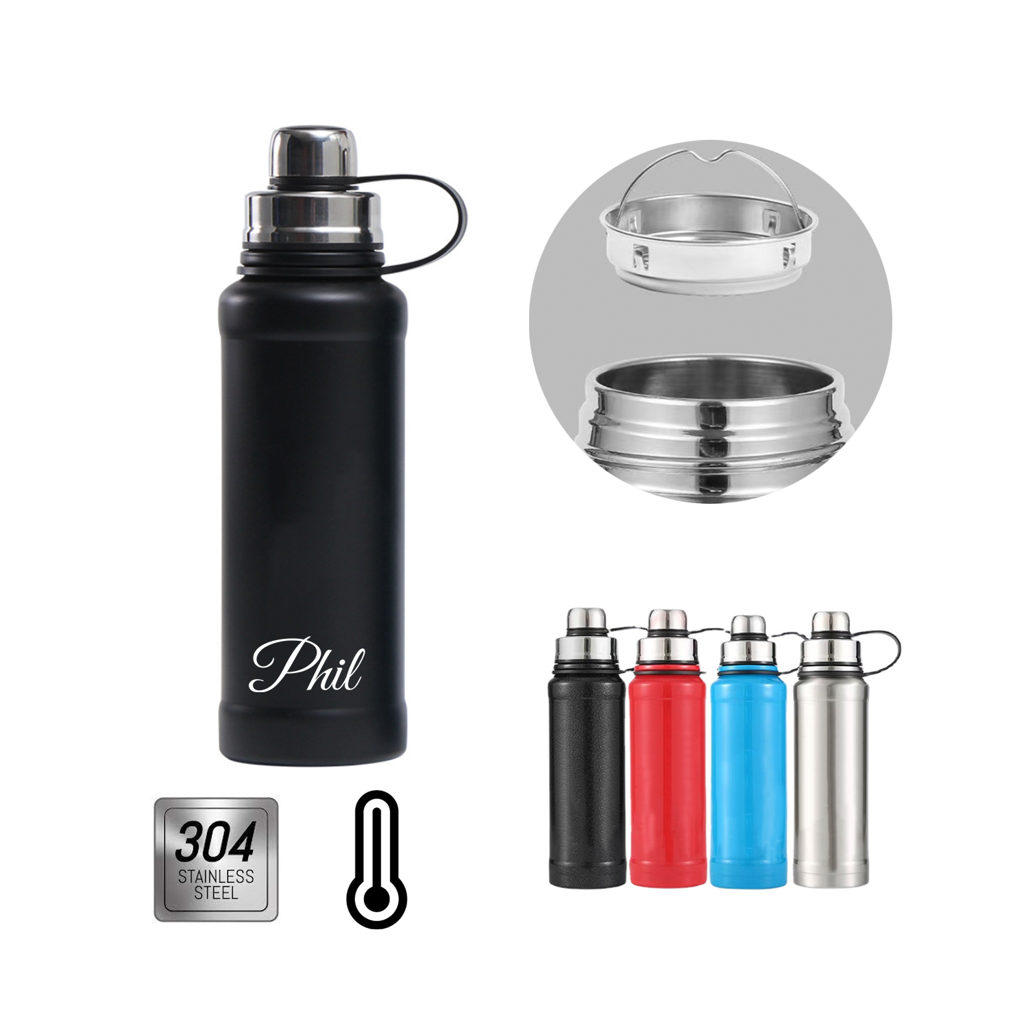 24oz Portable Stainless Steel Insulated Bottle 2
