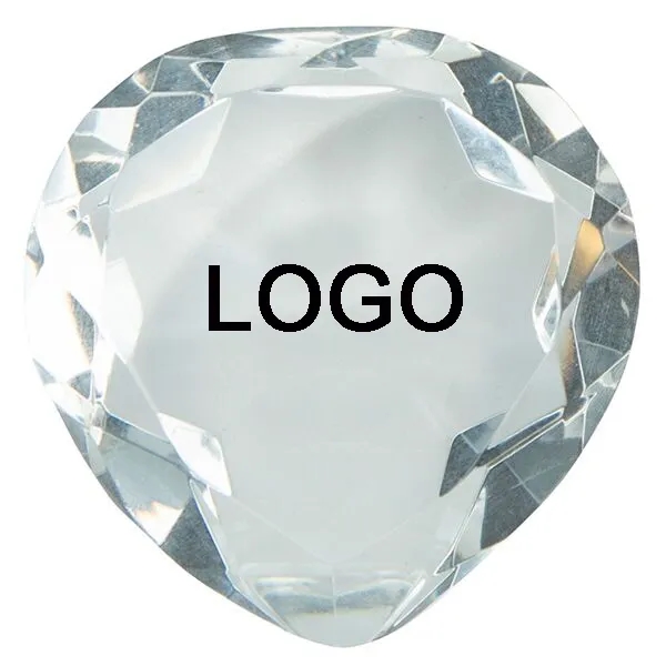 Personalized Crystal Heart Paperweights 1