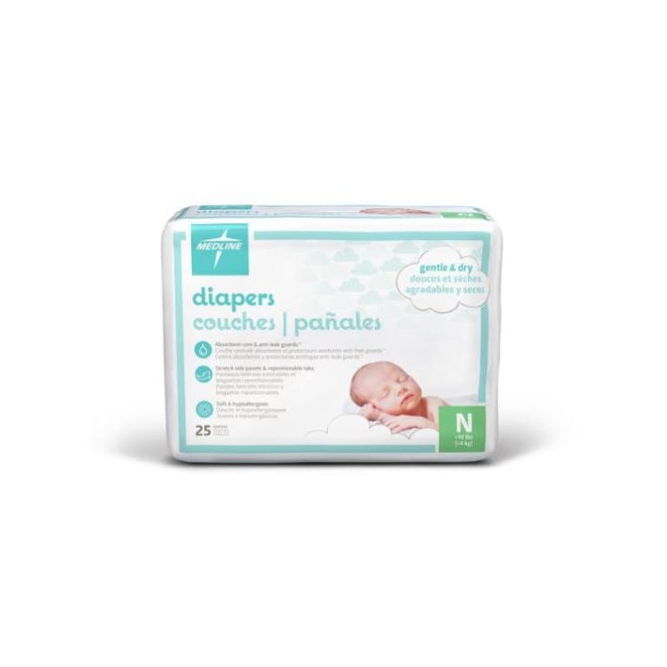 Disposable Baby Diapers - Size Newborn 25 Count