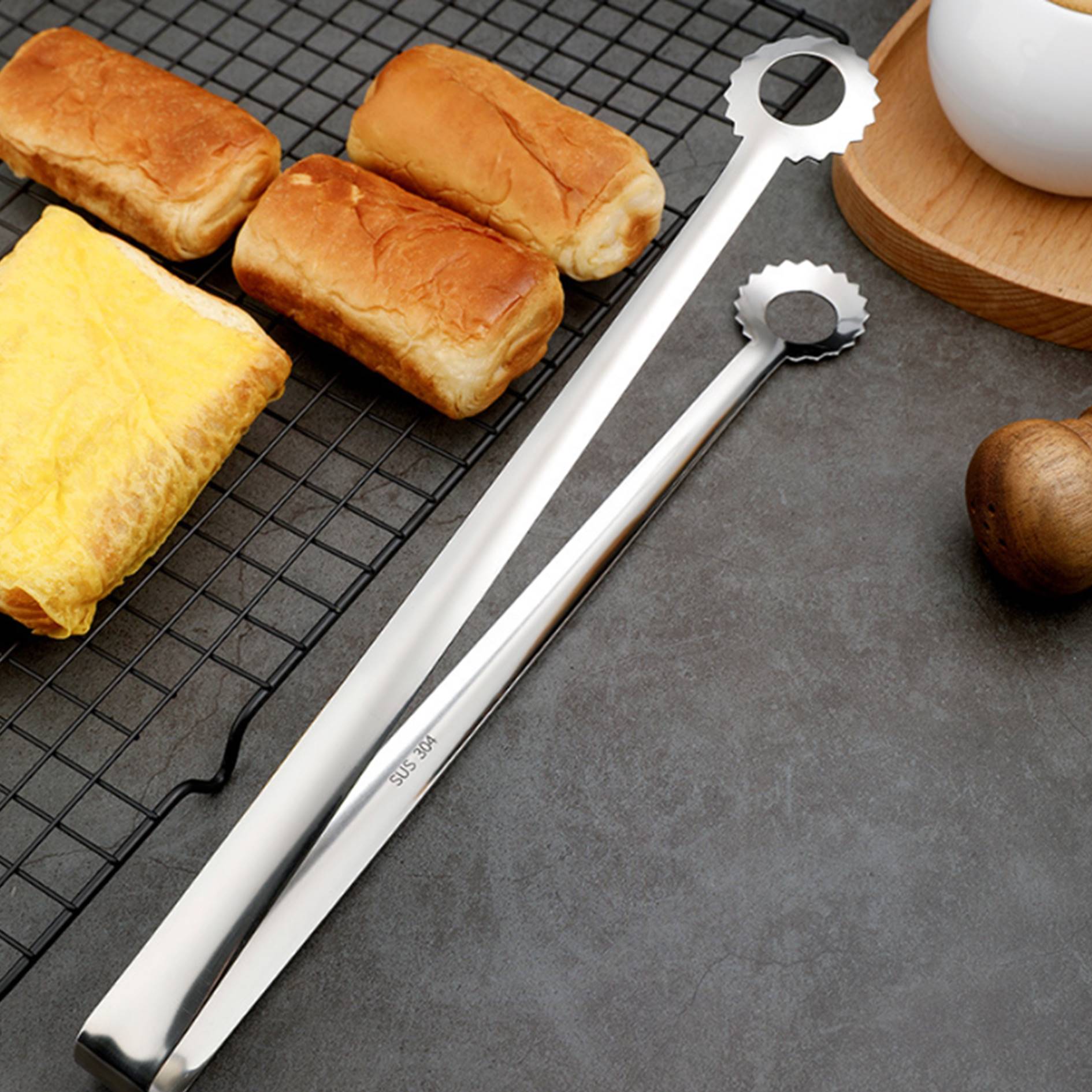 Long Handle Stainless Steel Grill Tongs 4