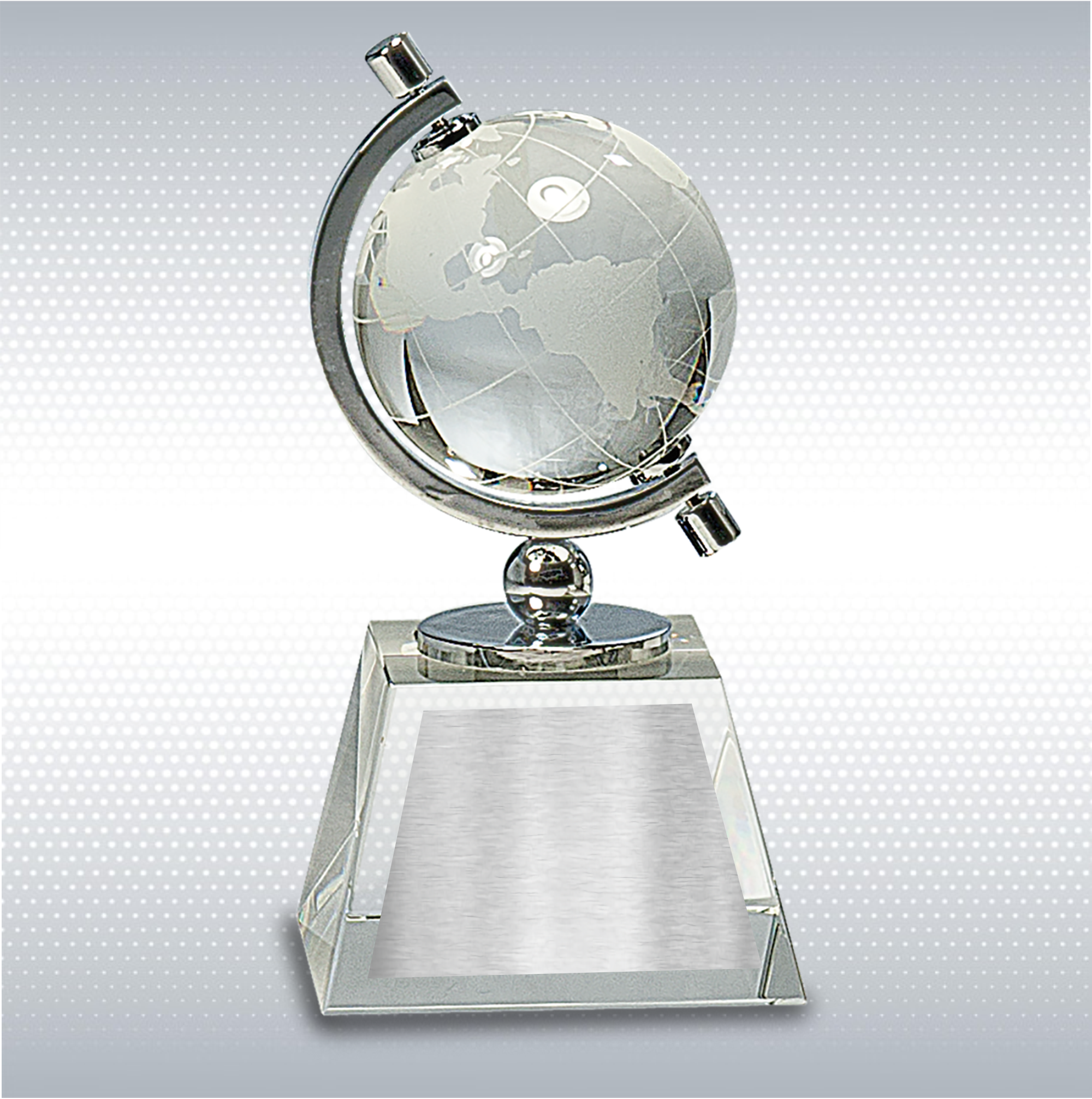 6'' Crystal Spinning Globe on Clear Base 3