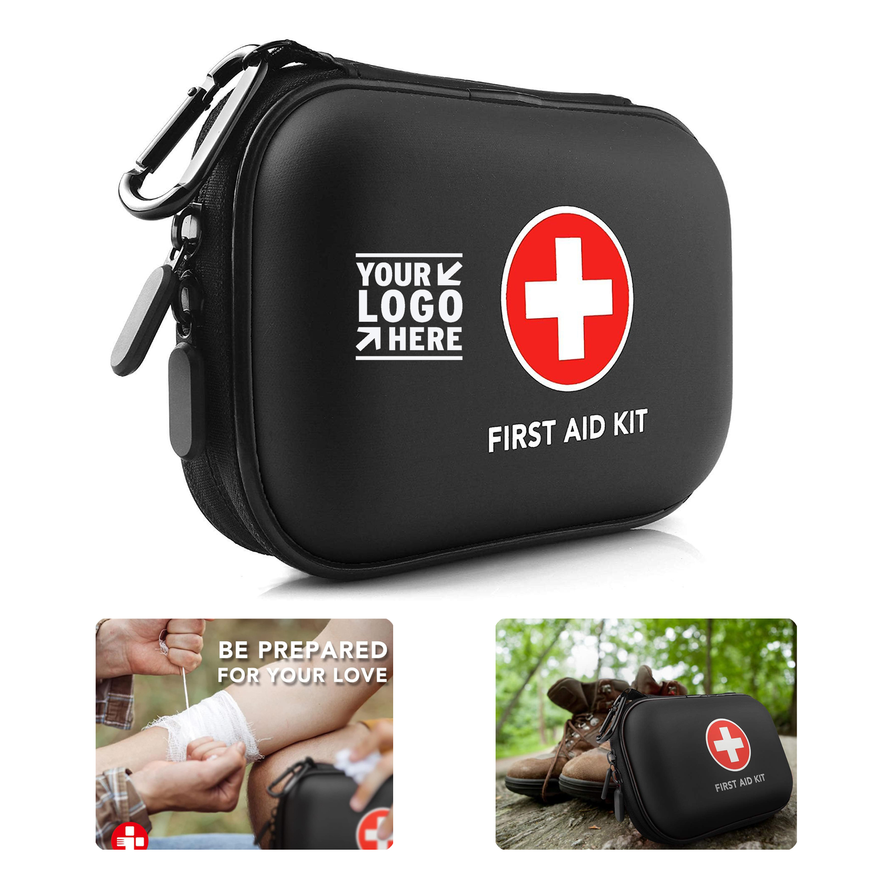 Travel Outdoor 100 Pieces Mini First Aid Kit Home Medical Water-Resistant Hard Shell Small Case
