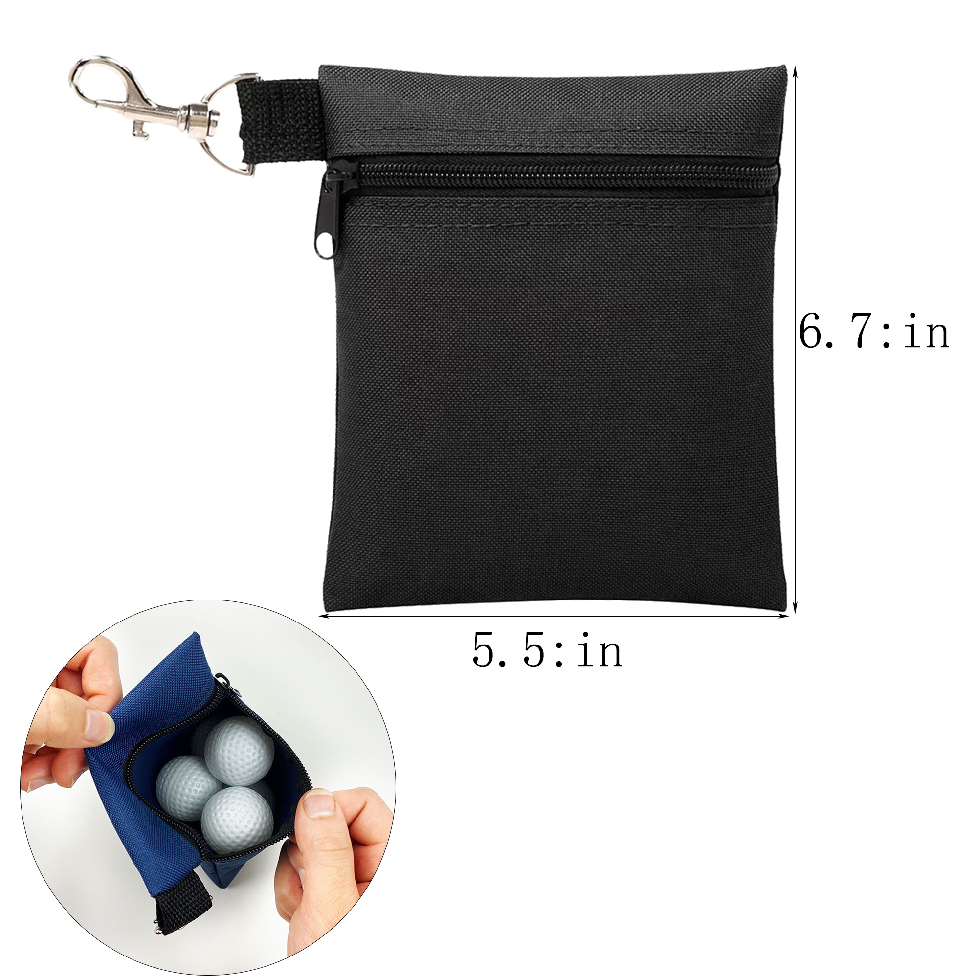 Portable Zipper Golf Ball Bag 2