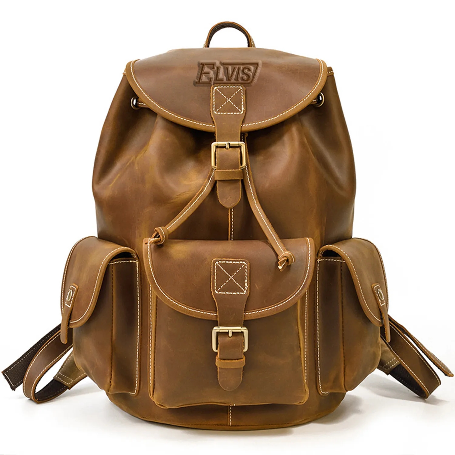 Vintage Leather Backpack for Travel 2