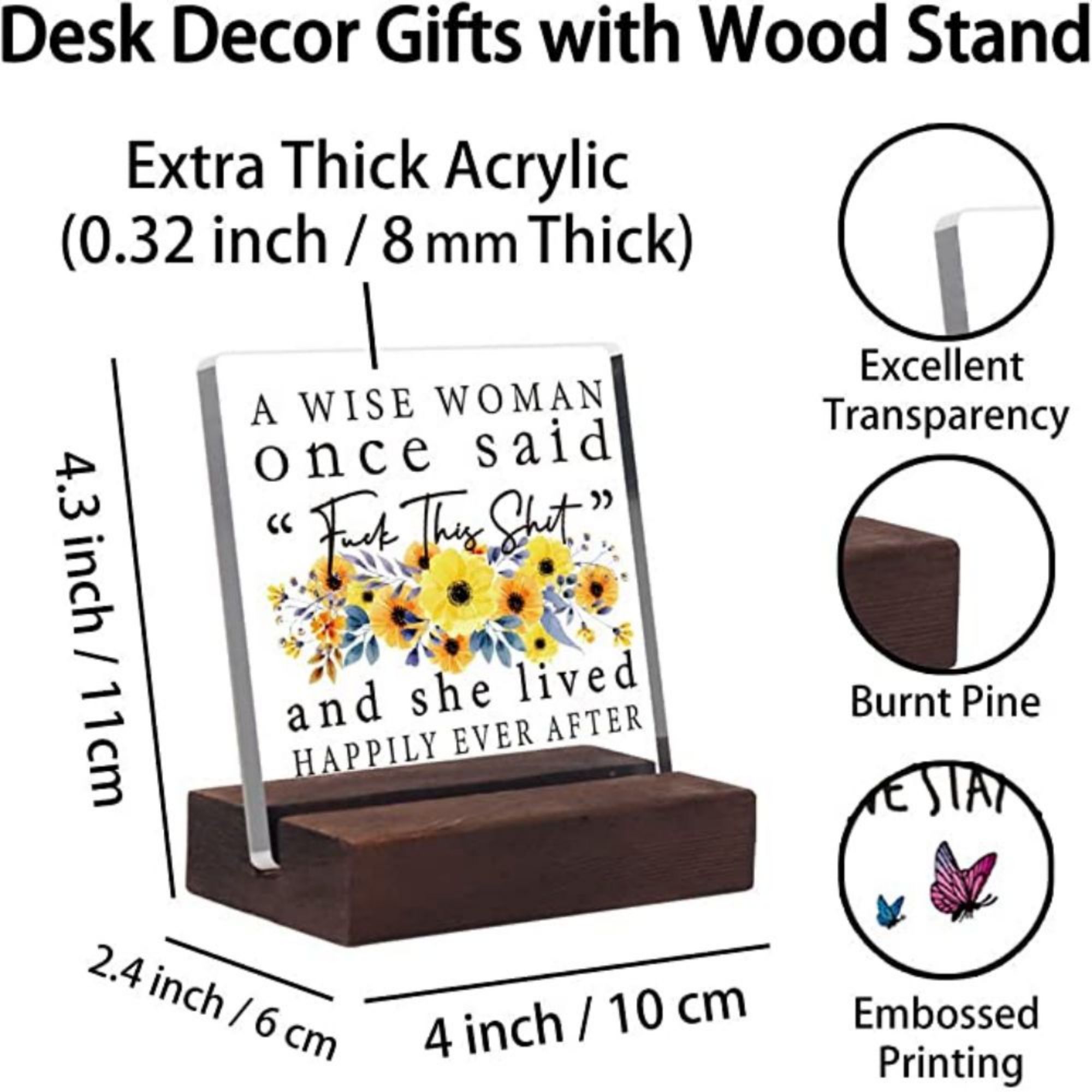 Customizable Clear Desk Decorative Sign For Home & Office 3