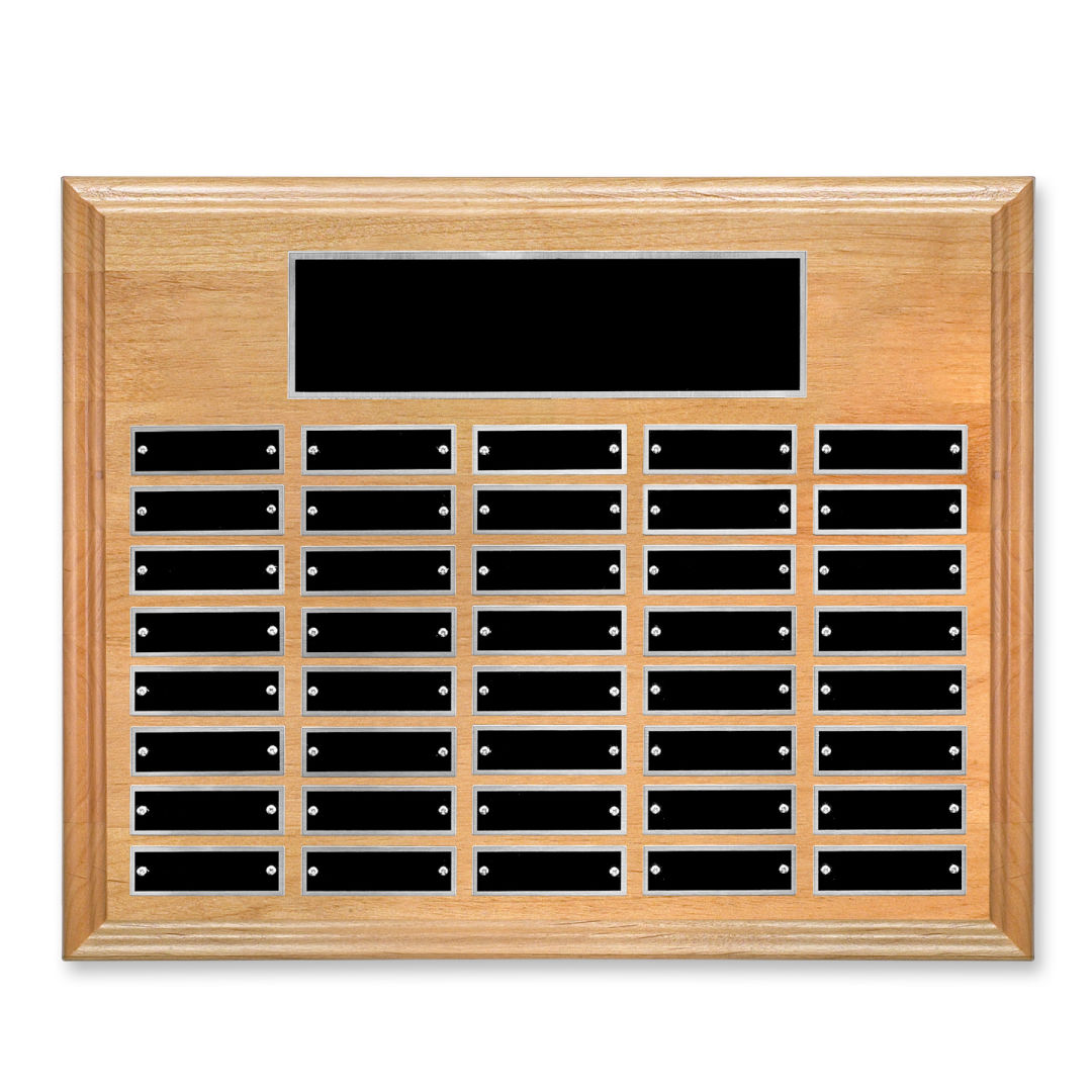 Erindate (Horiz) Perpetual Plaque - Red Alder/Silver 5