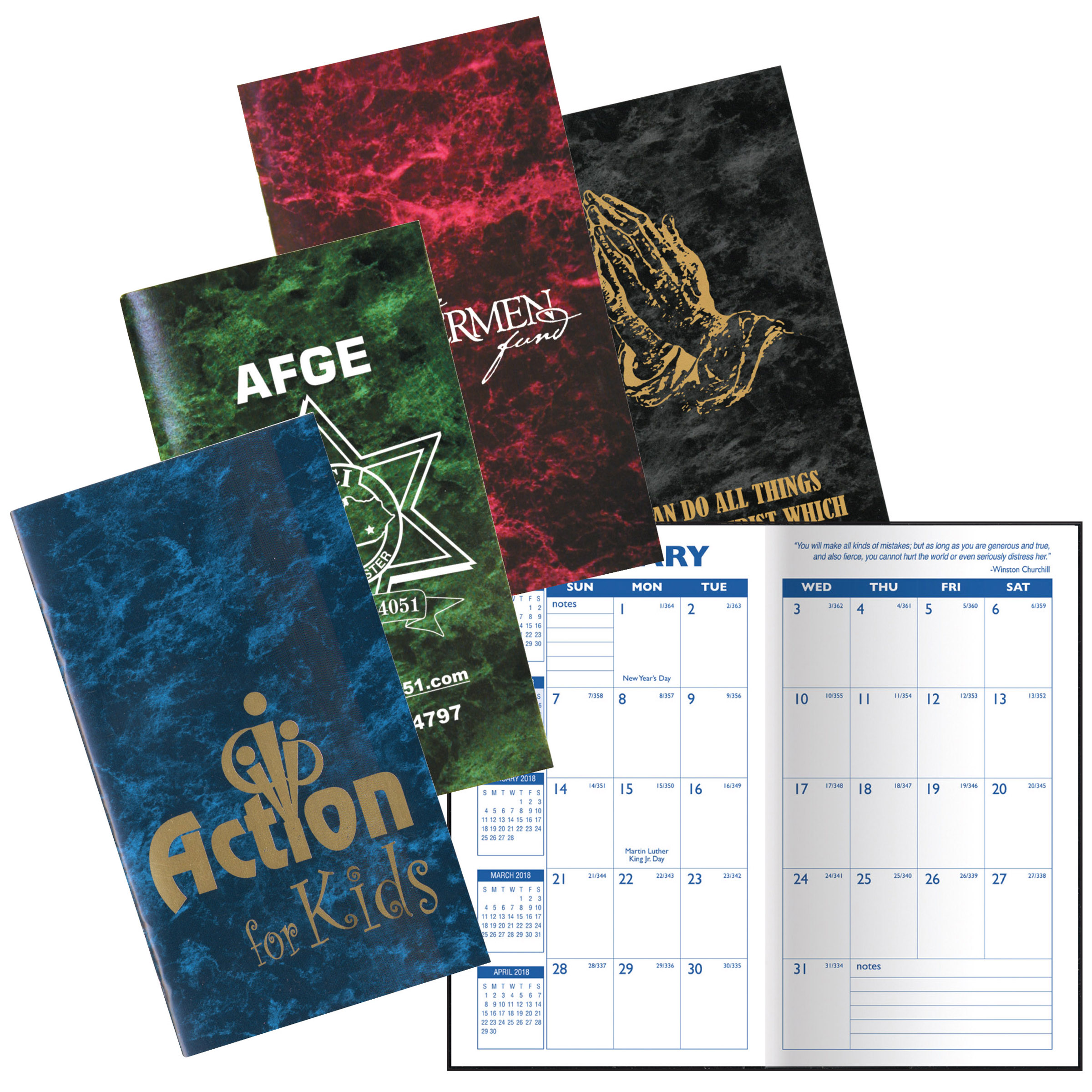 Cardstock Marble Cover Monthly Pocket Planner 1