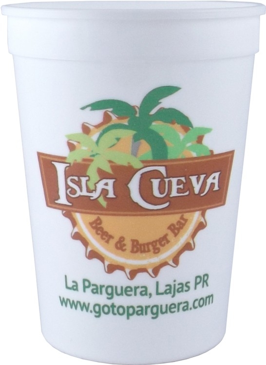 12 oz Classic Smooth Walled Plastic Stadium Cup with our RealColor360 Imprint
