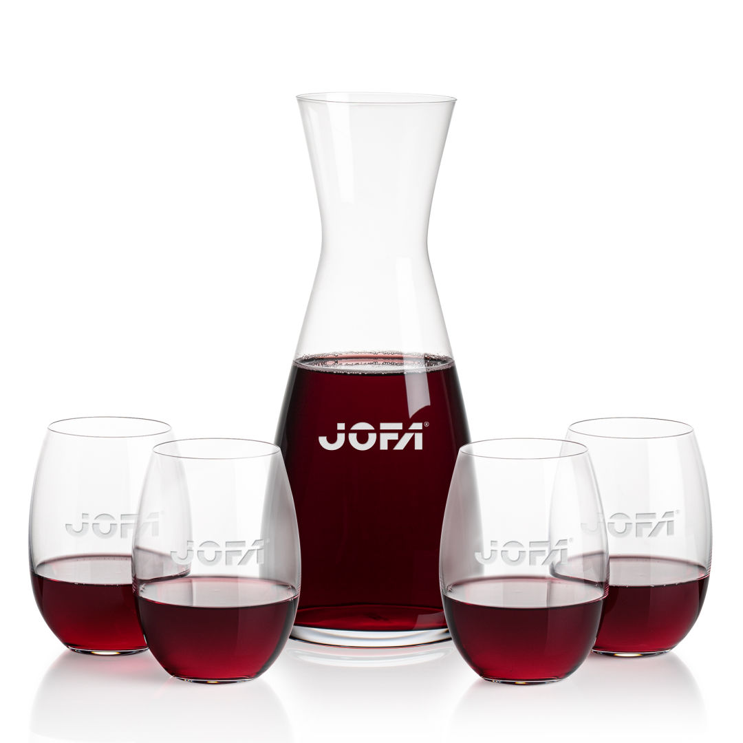 Portofino Carafe & Carlita Stemless Wine 6