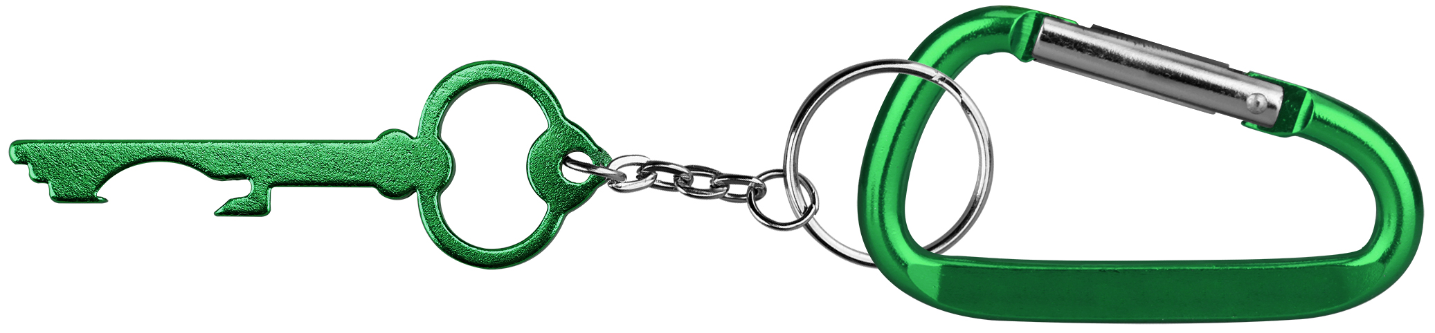Key Shaped Aluminum Bottle Opener with Key Chain & Carabiner 6