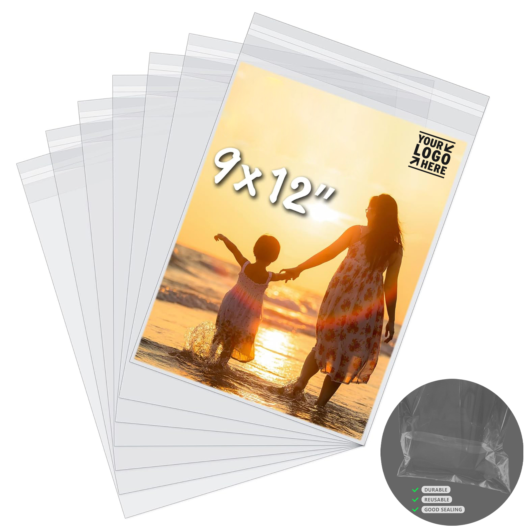 9"x12" Clear Acid-Free Crystal Sleeves Photo Picture Storage Bag 2