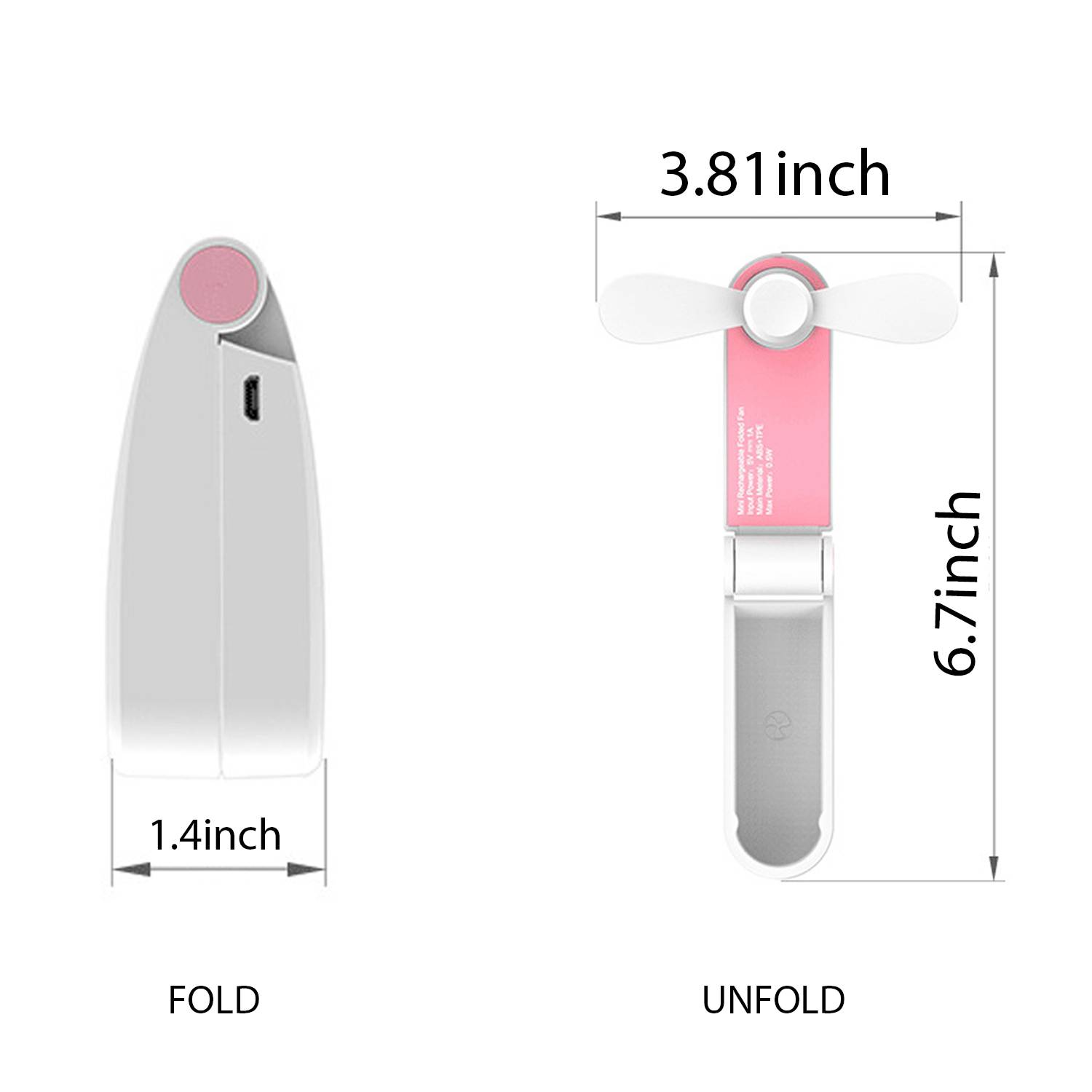 Mini Rechargeable Foldable Fan 2