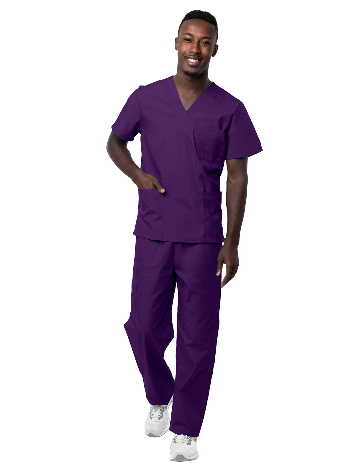 Adar - Sivvan - Unisex V-Neck Top Drawstring Pant Scrub Set 20