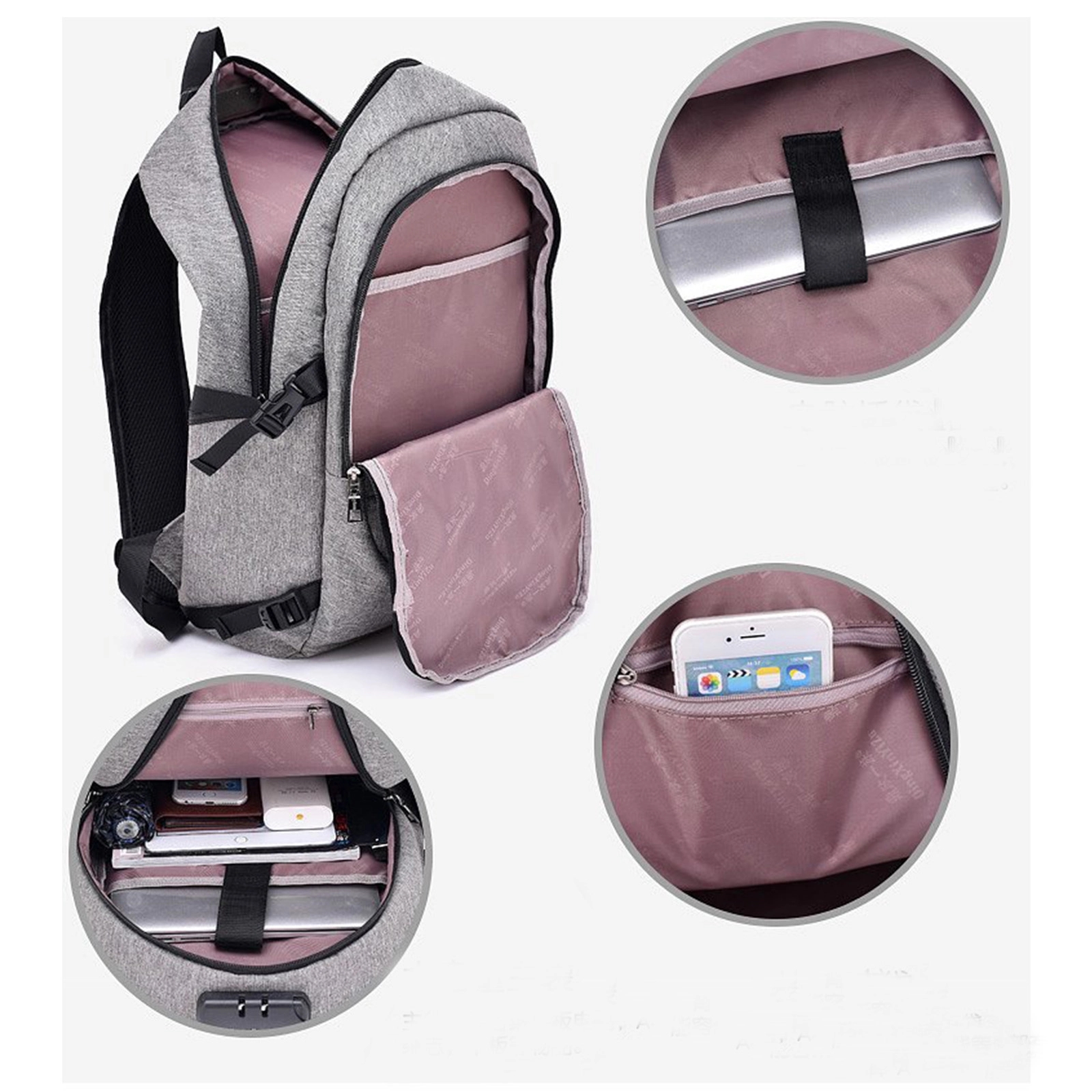 15.6 Inch Travel Laptop Backpack With Usb Charging Port 5