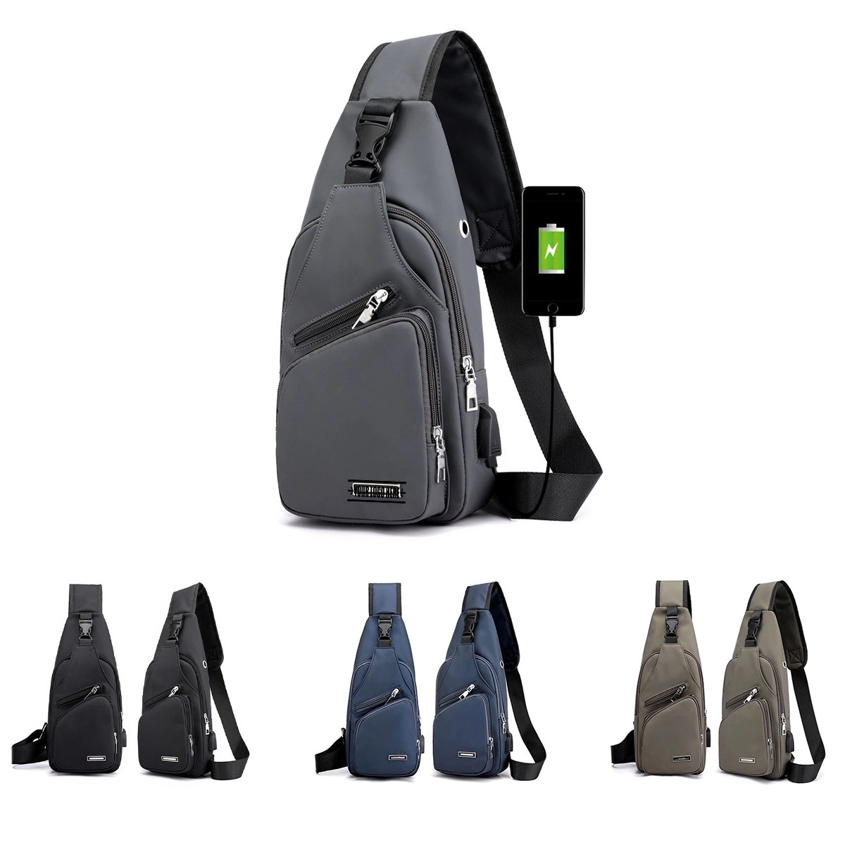 Usb Waterproof Sling Crossbody Backpack Chest Bag 3