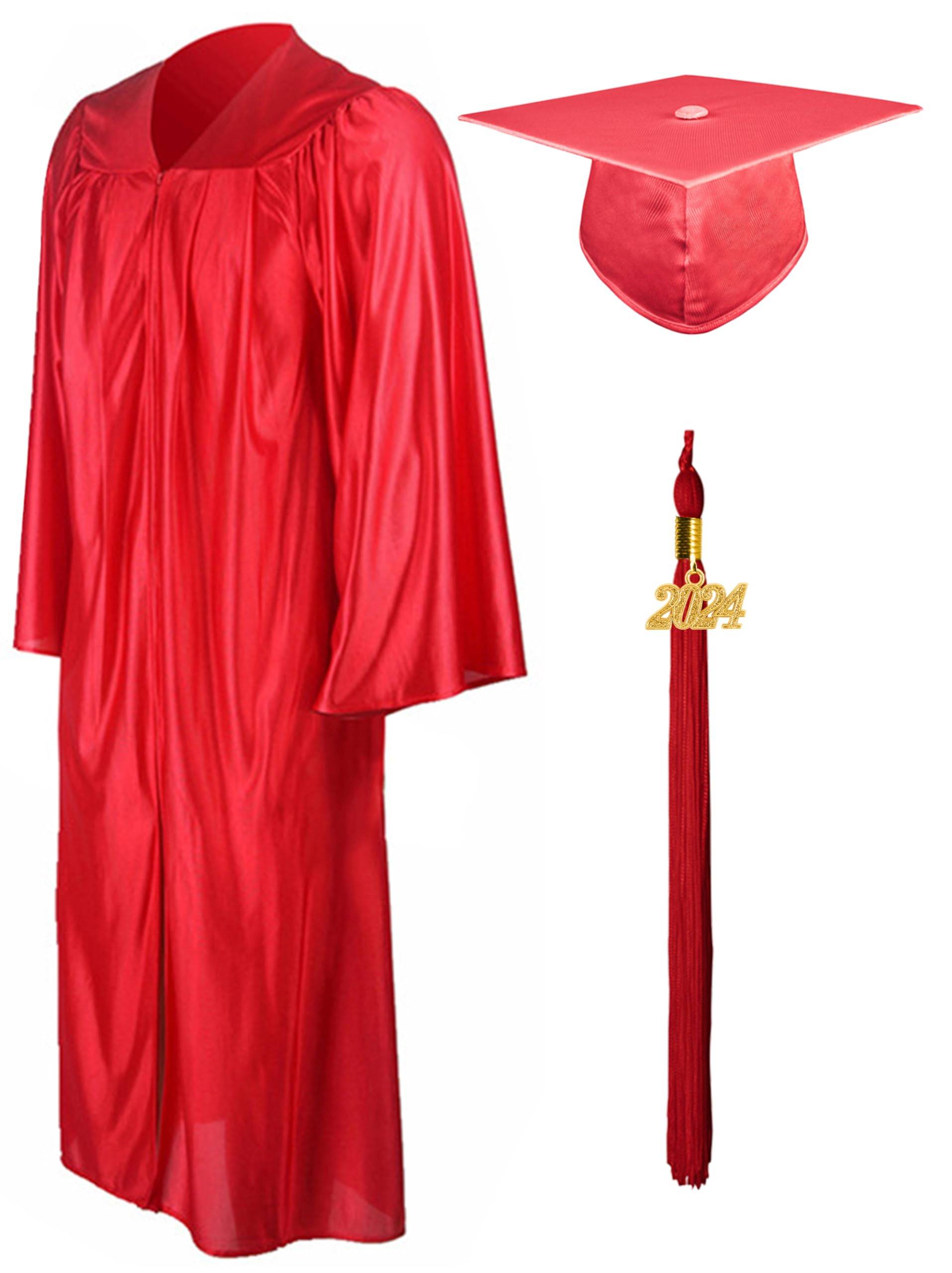 Shiny Graduation Gown Cap Tassel Set 10