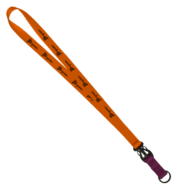 3/4" Multi color (Top and bottom) Nylon Lanyard with Plastic Slide Buckle R 141