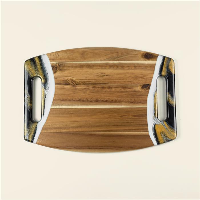 XL Curved Acacia Board With 2 Handles 20