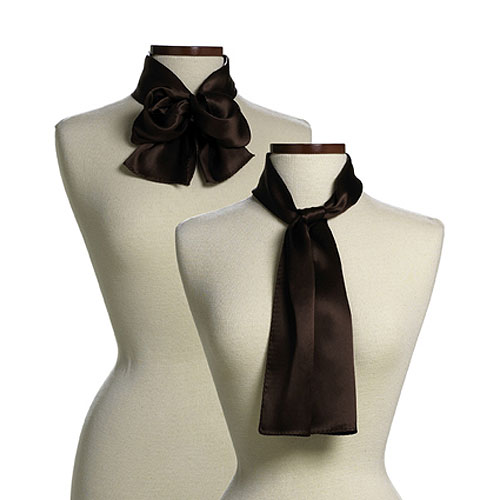 Brown Polyester Satin Scarf - 8"x45" 2