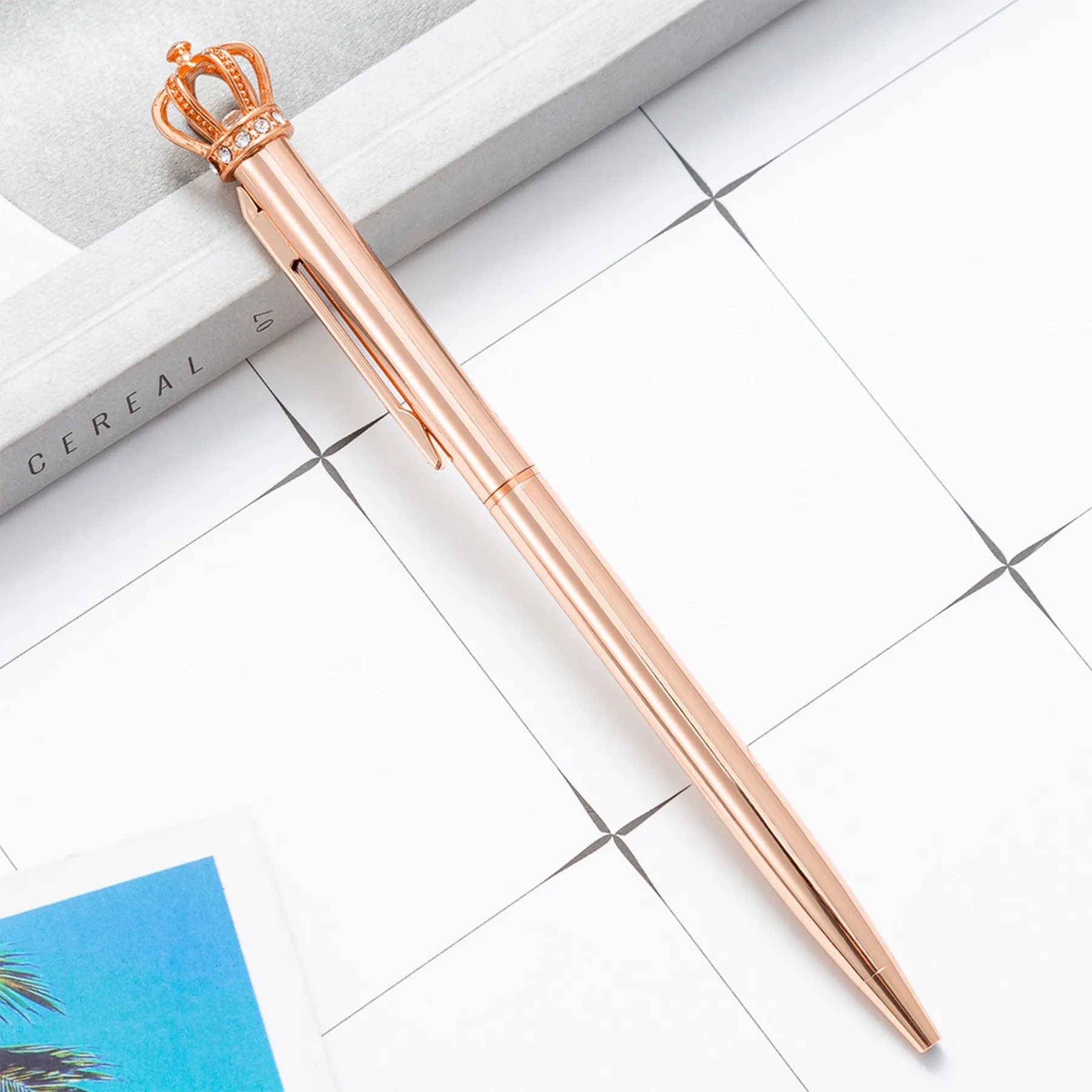 Crown Top Decor Metal Ballpoint Pen 8