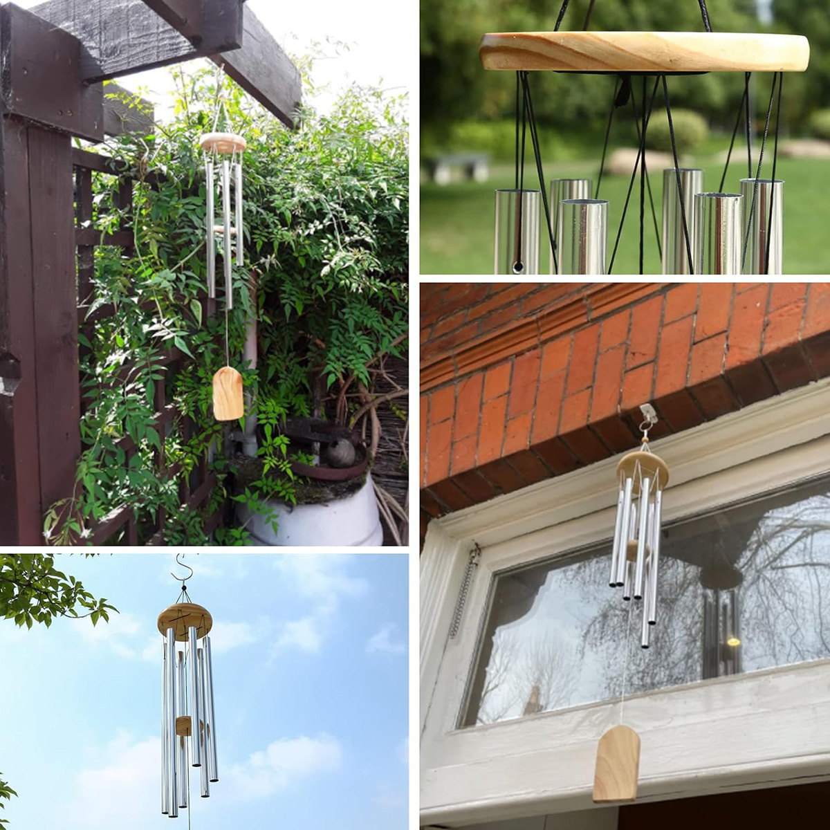 Premium Durable Outdoor Home Decoration Pine Wood Wind Chime 5
