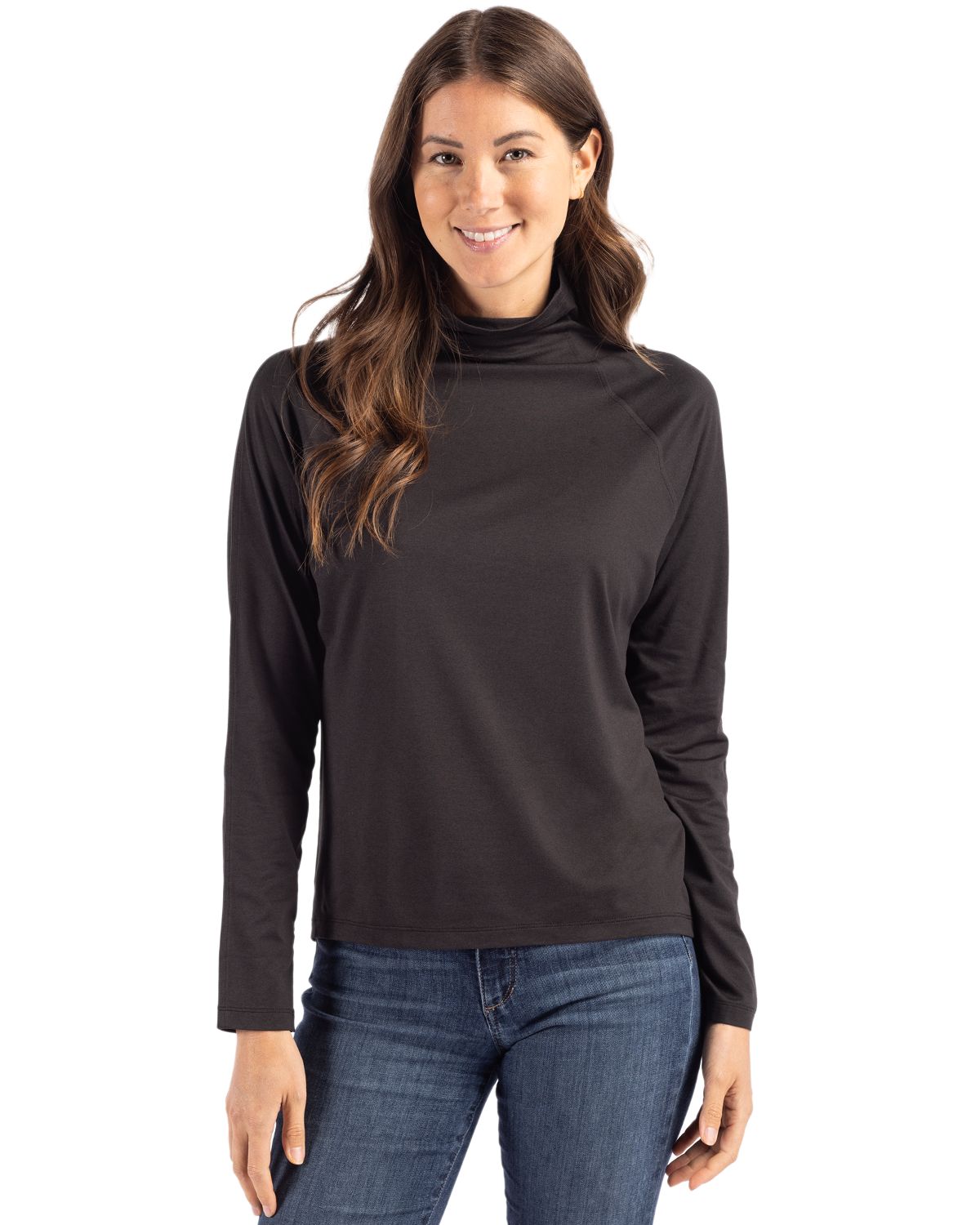 Cutter & Buck Coastline Recycled Double Peached Womens Funnel Neck Pullover 45
