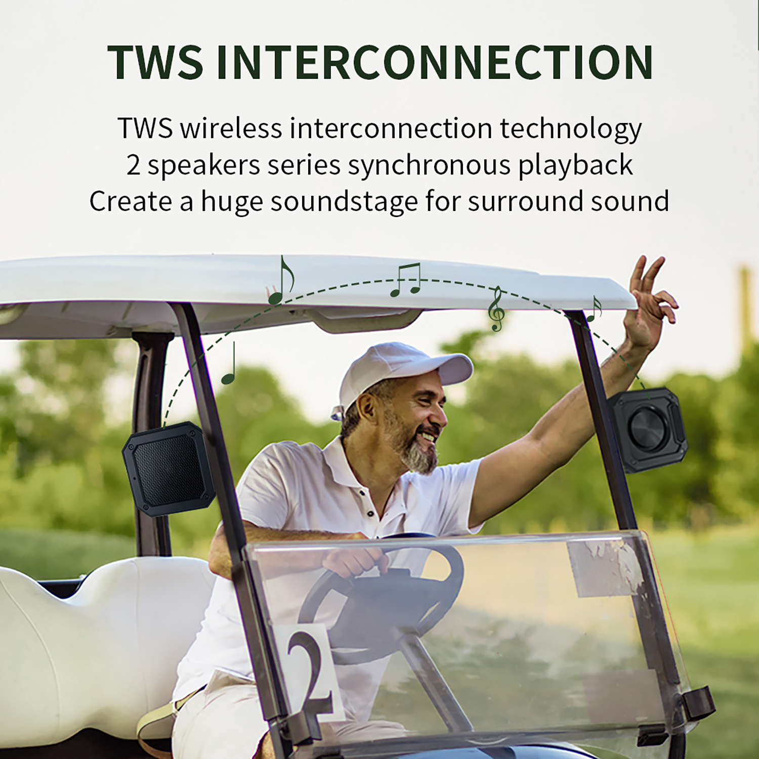 Golf Cart Magnetic Wireless Waterproof Speaker 9