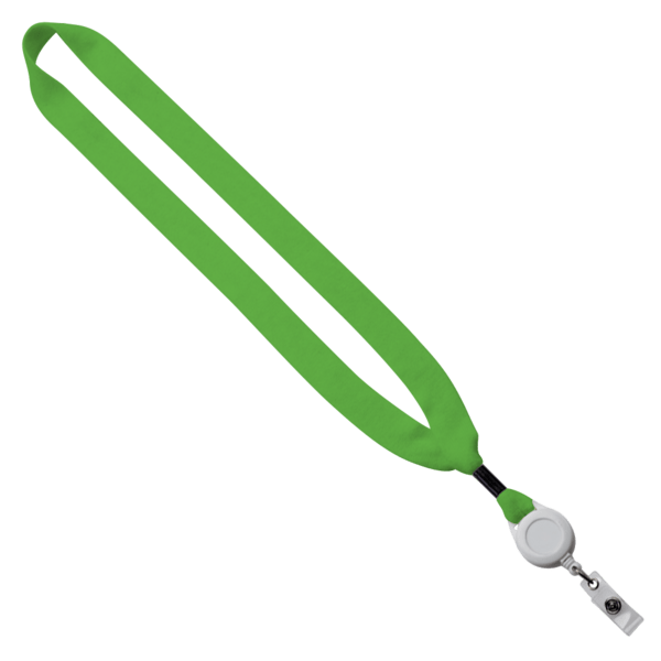 3/4" Cotton Lanyard with Metal Crimp & Retractable Badge Reel 268