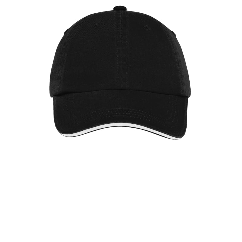 Port Authority Sandwich Bill Cap With Striped Closure. 4