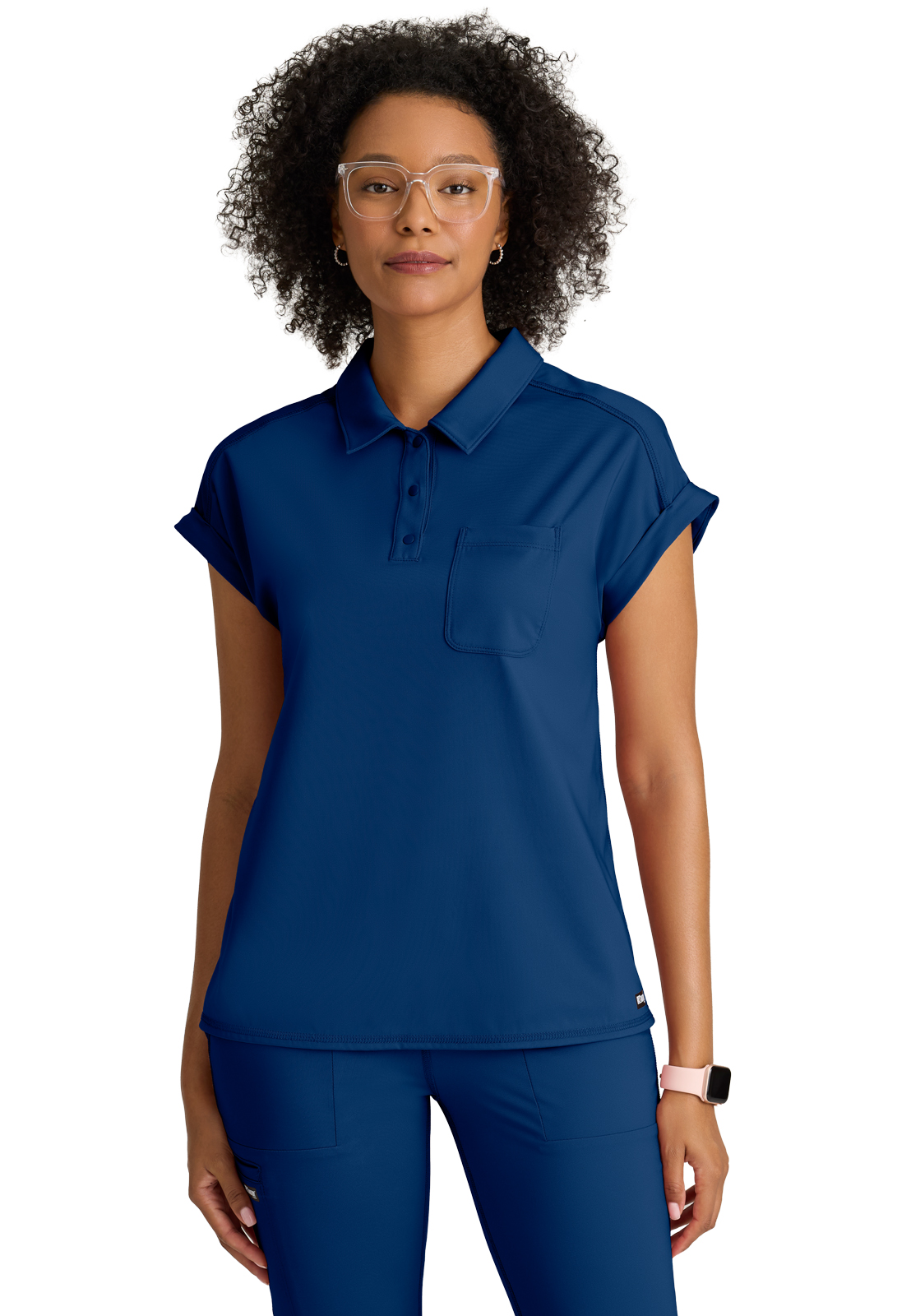 Grey's Anatomy Knit Stretch - Women's One-Pocket Snap Placket Renew Scrub Top 20