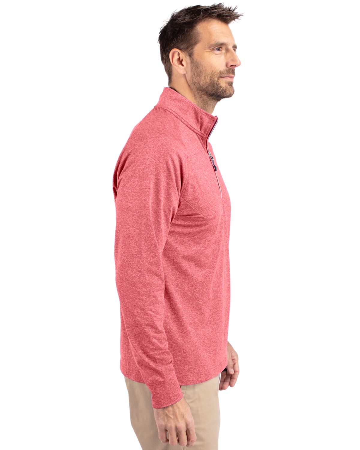 Cutter & Buck Adapt Recycled Soft Knit Stretch Mens Big & Tall Heathered Quarter Zip Pullover Big & Tall 50