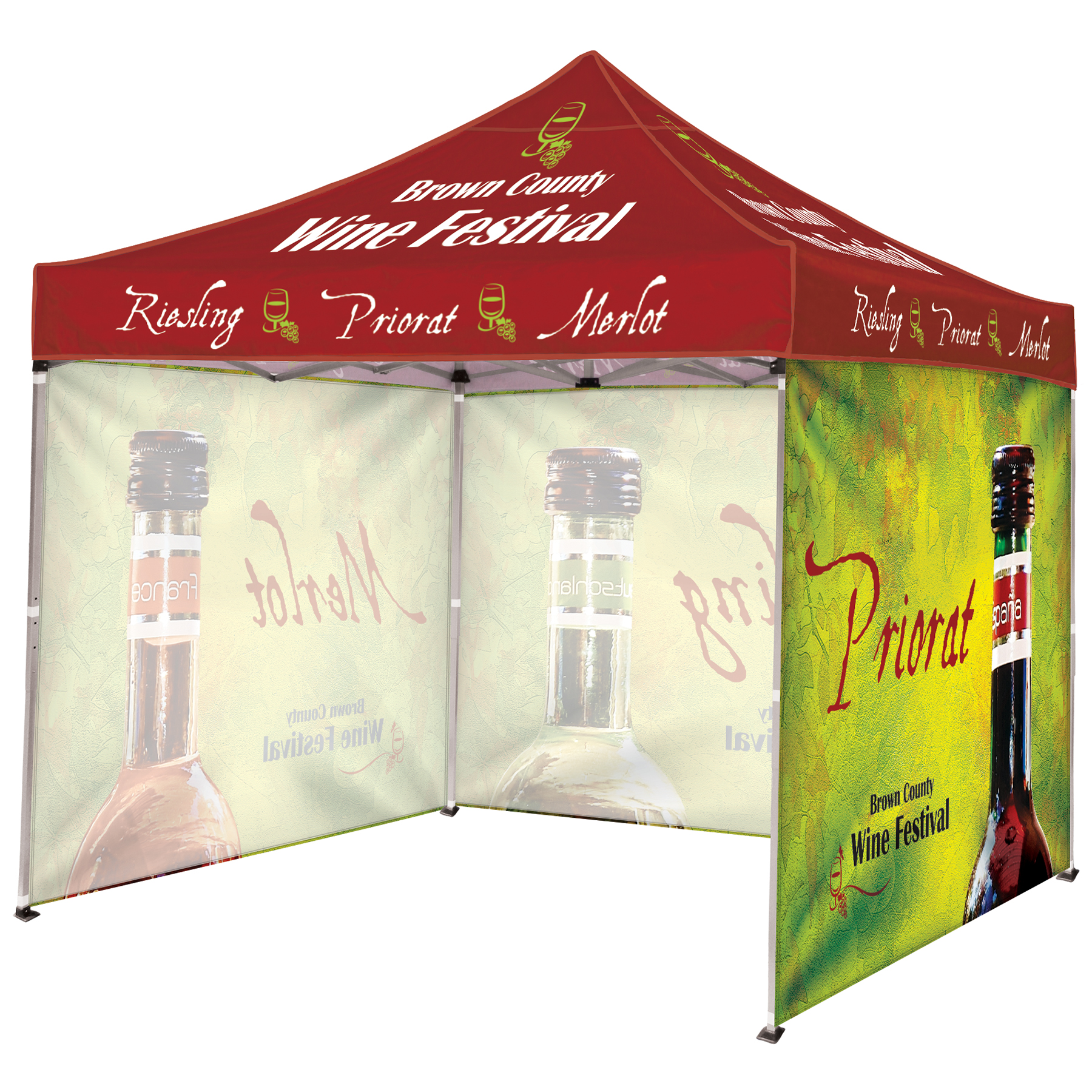 10' Square Canopy Tent W/Three Full Walls 3