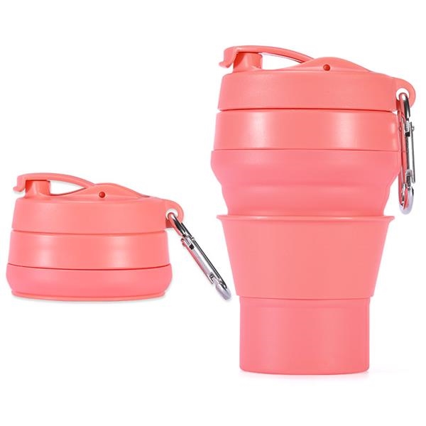 Silicone Collapsible Cup W/ Carabiners Straw 4