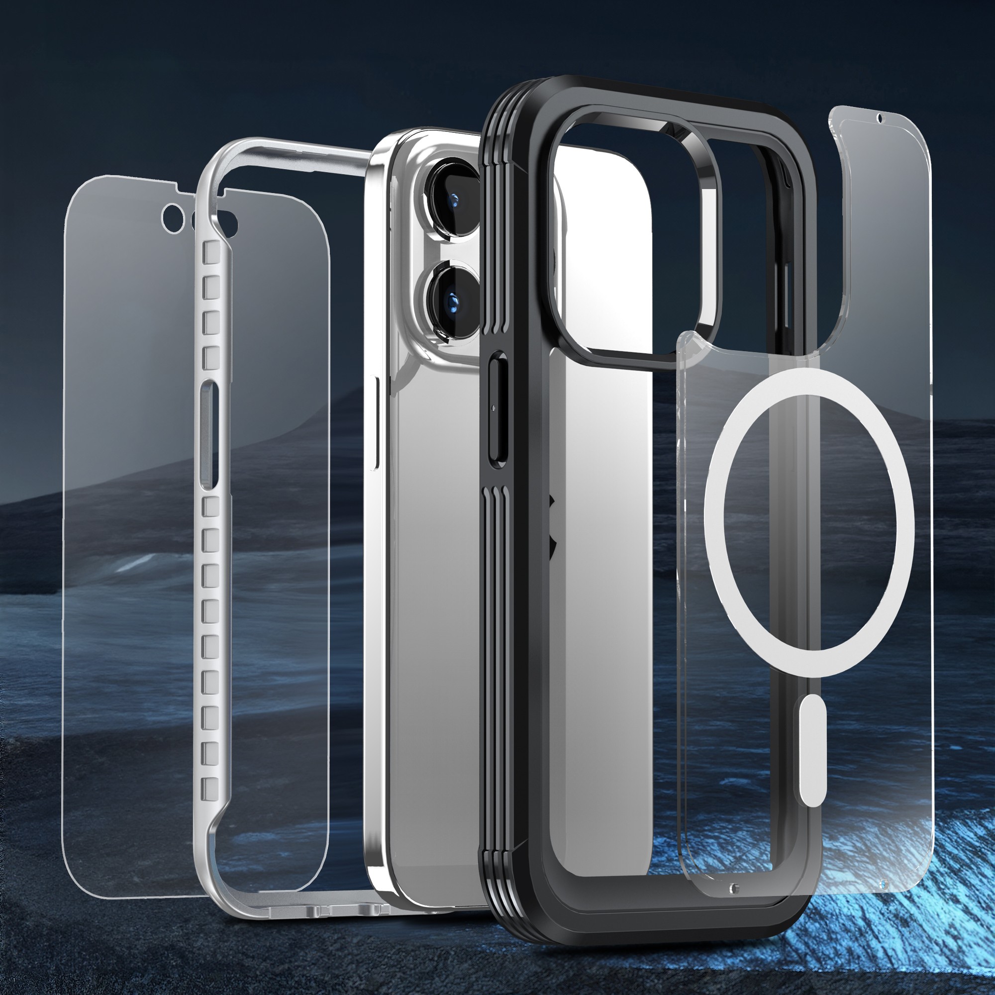 iPhone 15 Series Rugged Case with Built-In Screen Protector 4