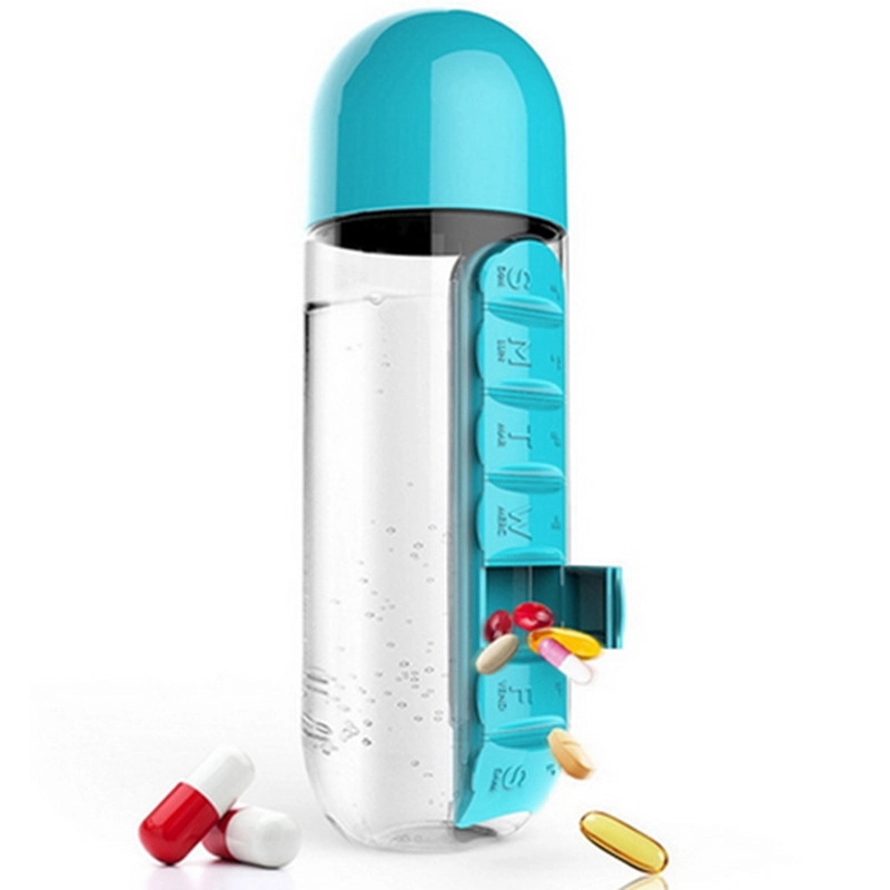 7 Day Pill Box Organizer Water Bottle 4