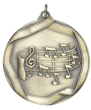 Music Die Cast Medal, 2 1/4" 2