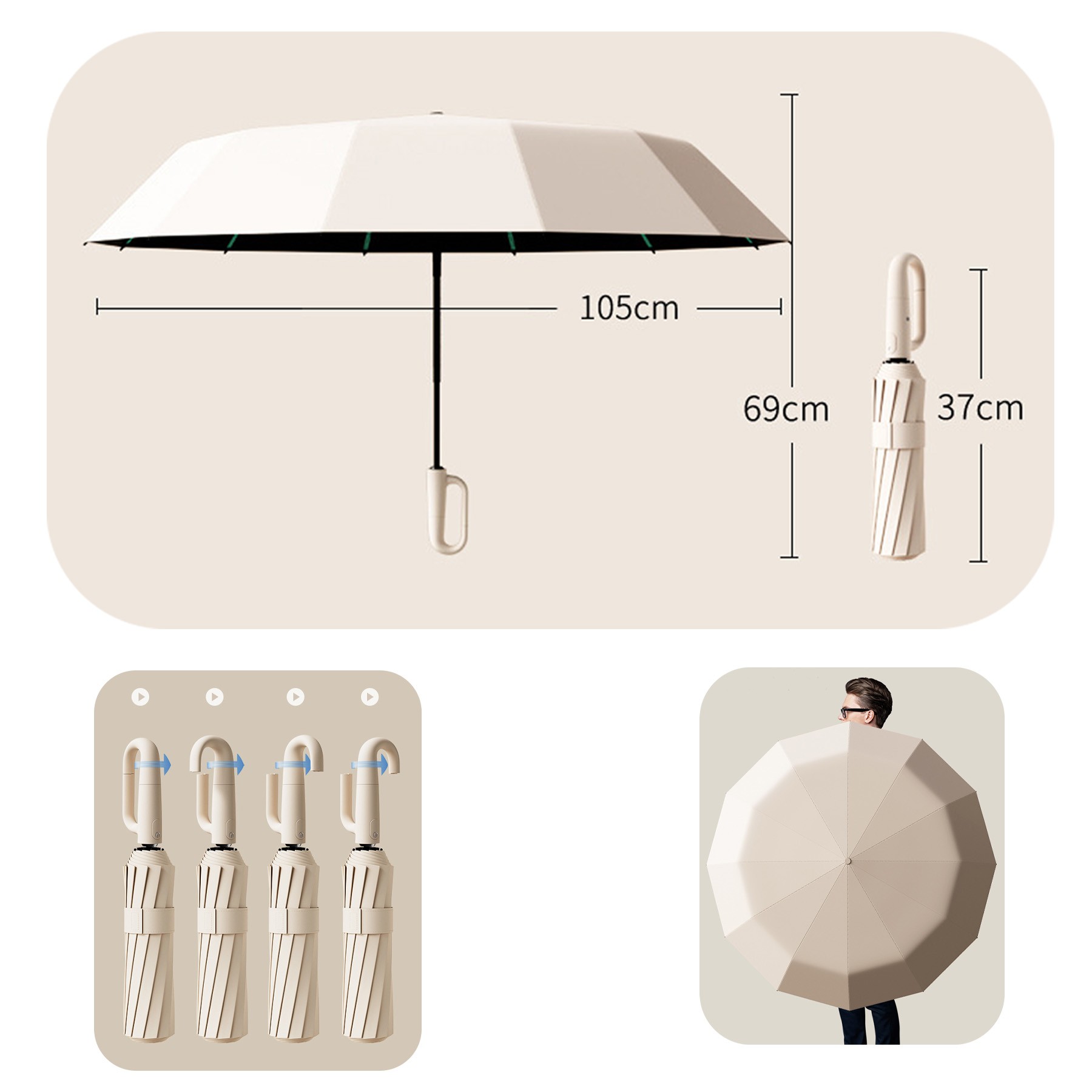 Portable Folding Umbrella For Rain And Sun 1