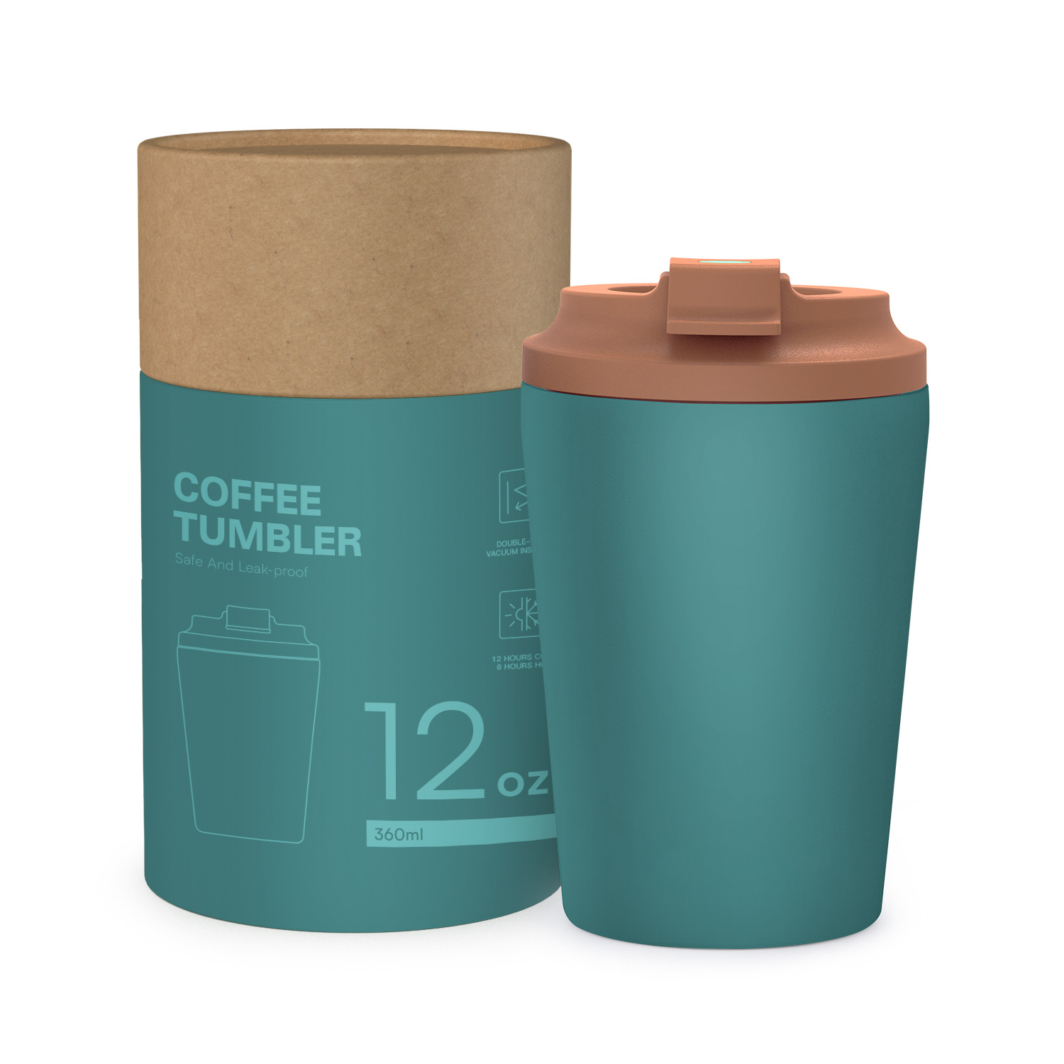 12oz Portable Flip Cover Stainless Steel Insulated Tumbler 9
