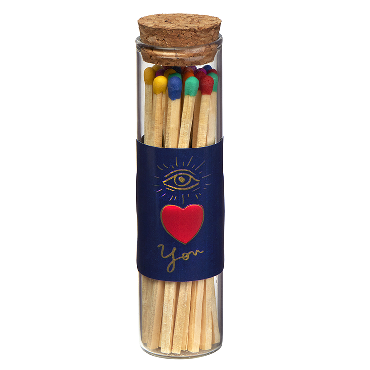 "Ablaze" Glass Match Stick Jar - w/ Full Color Label - 20 count 2