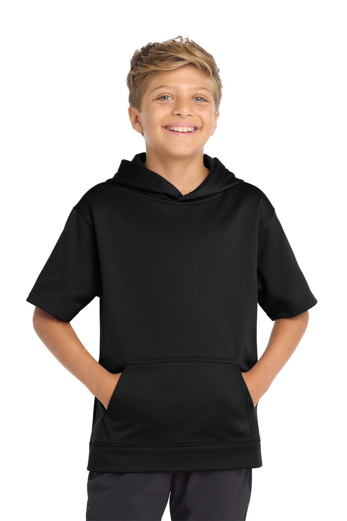 Sport-Tek Youth Sport-Wick Fleece Short Sleeve Hooded Pullover. YST251 4
