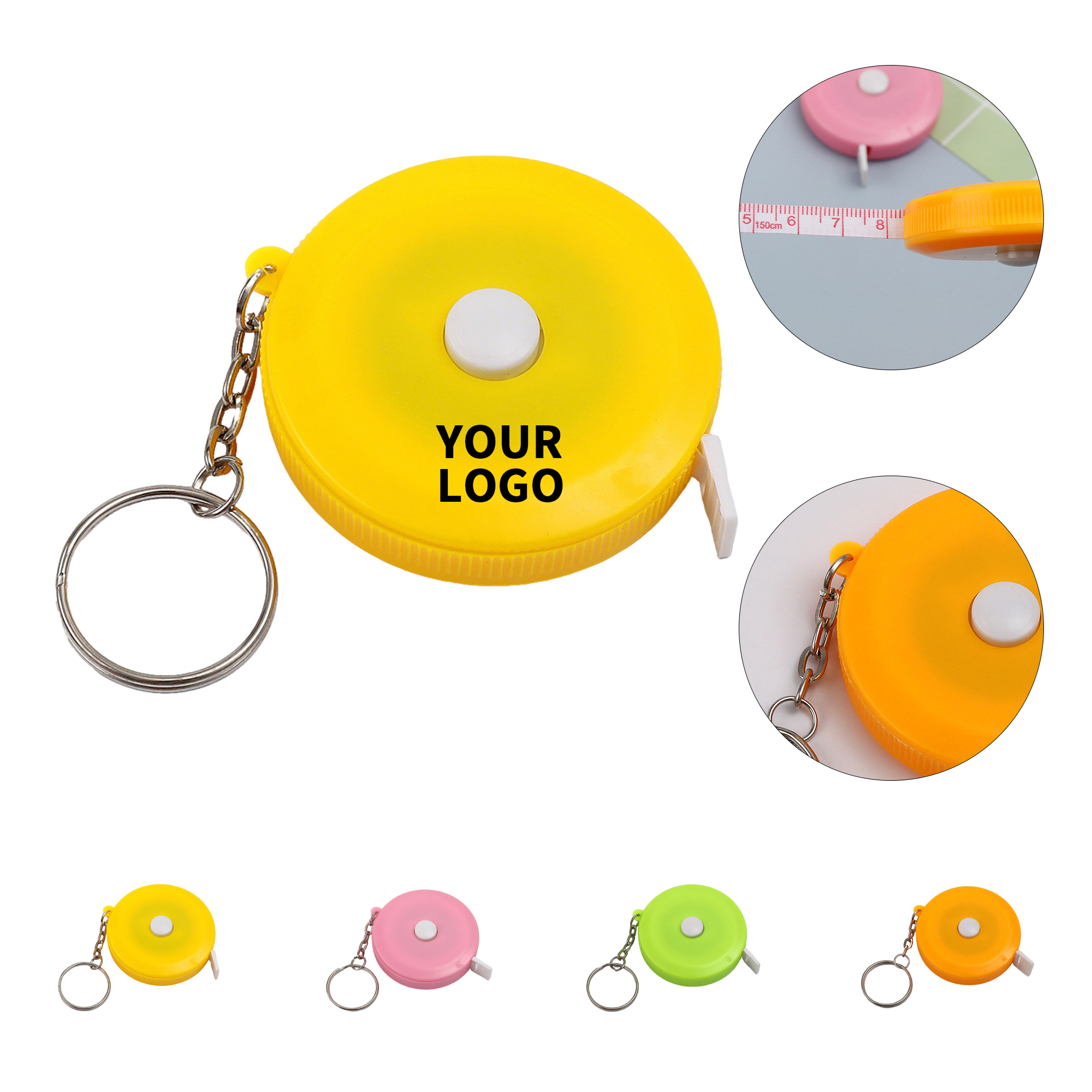 Pocket Size Measuring Tape Keychain 2" Diameter 1