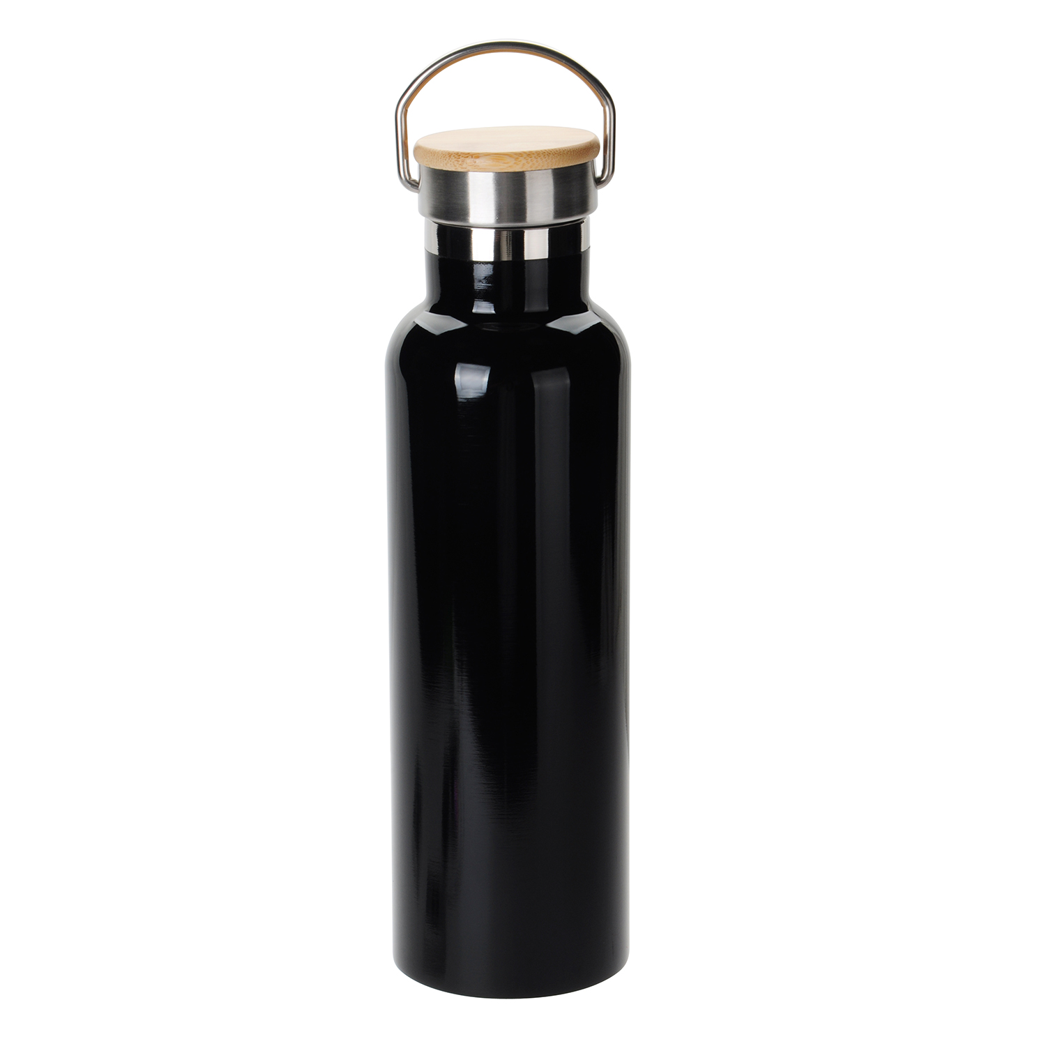 20oz Bamboo Top SS Vacuum Bottle, custom water bottle with logo imprint 2