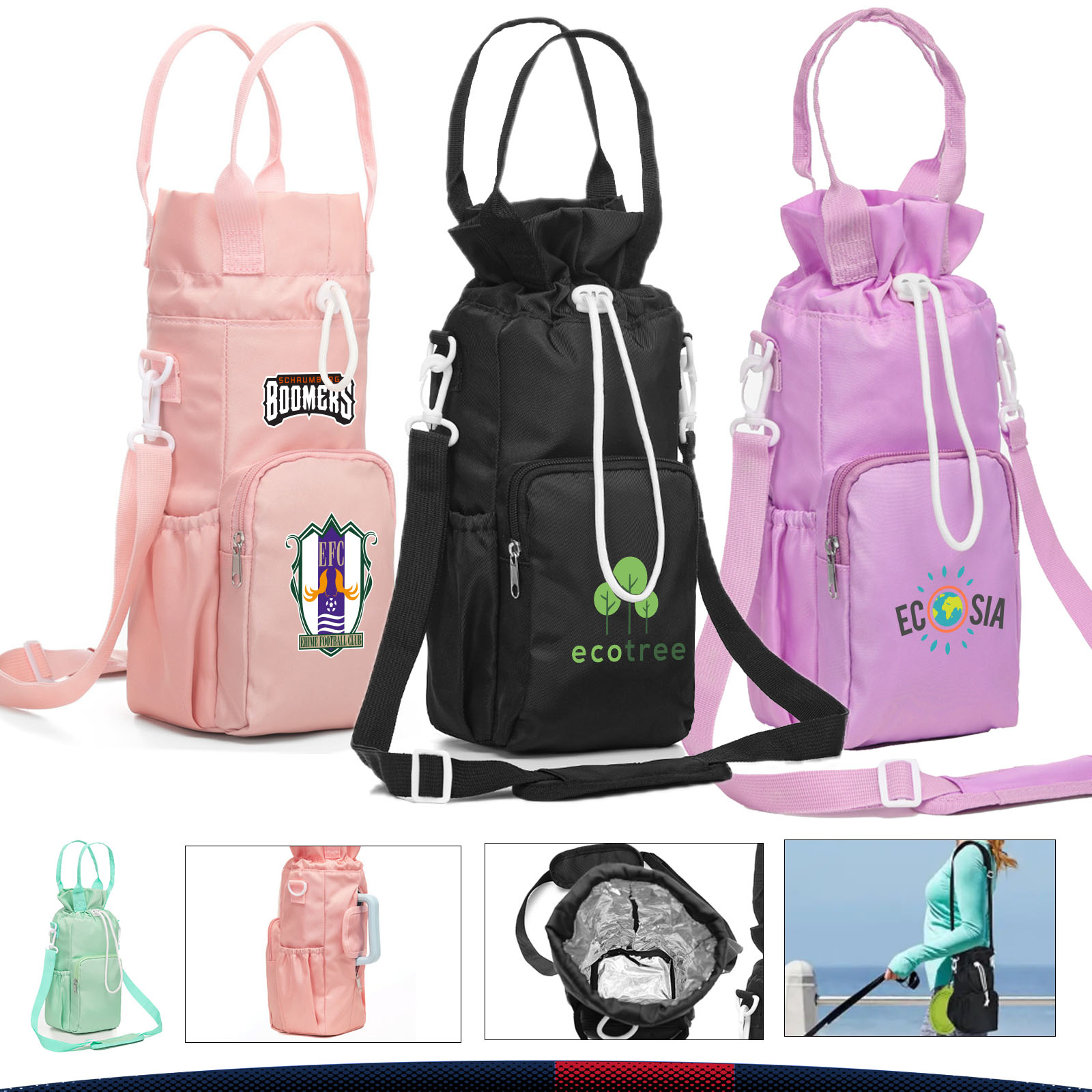 Janie Insulated Drawstring Water Bottle Bag 4