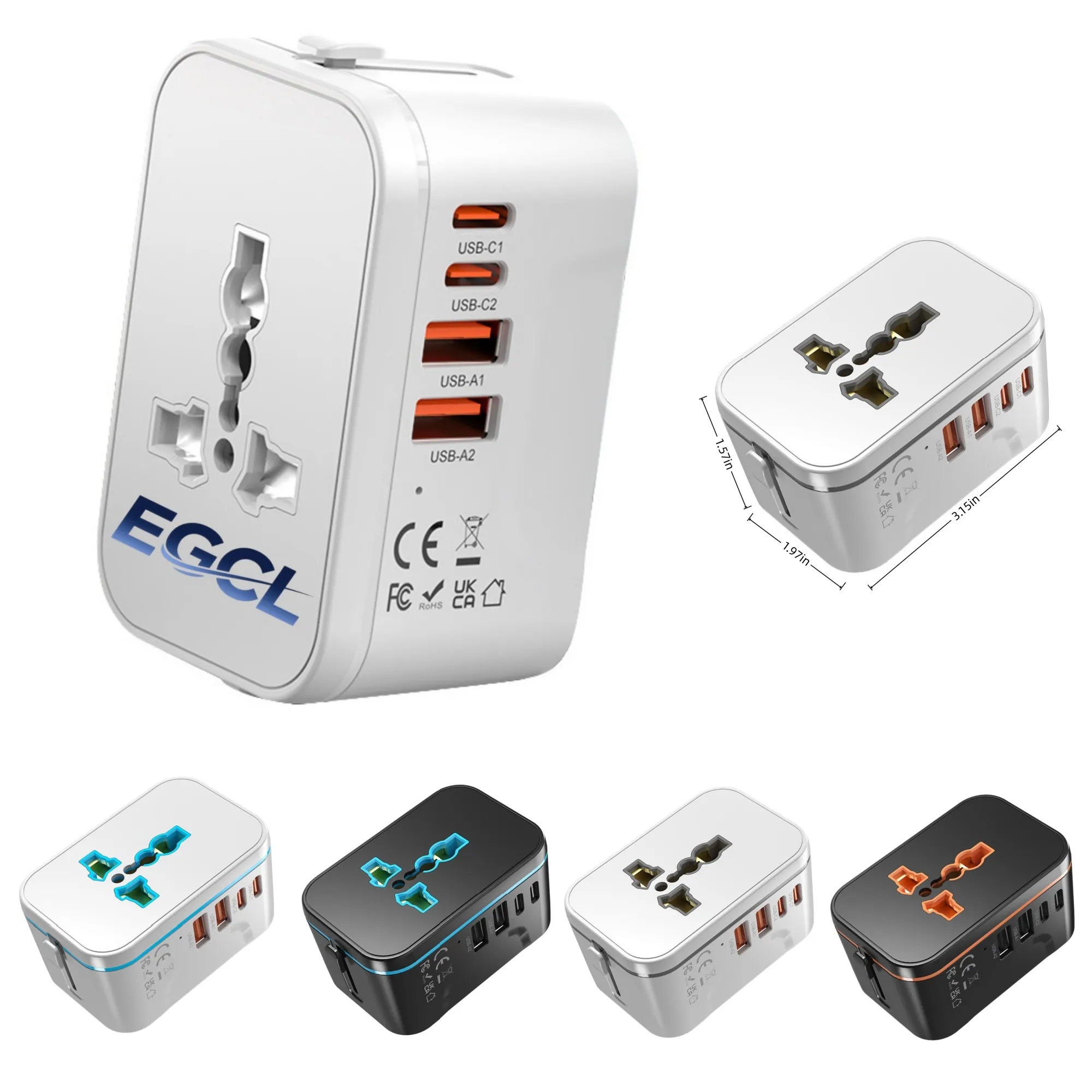 Global travel plug converter gallium nitride fast charging