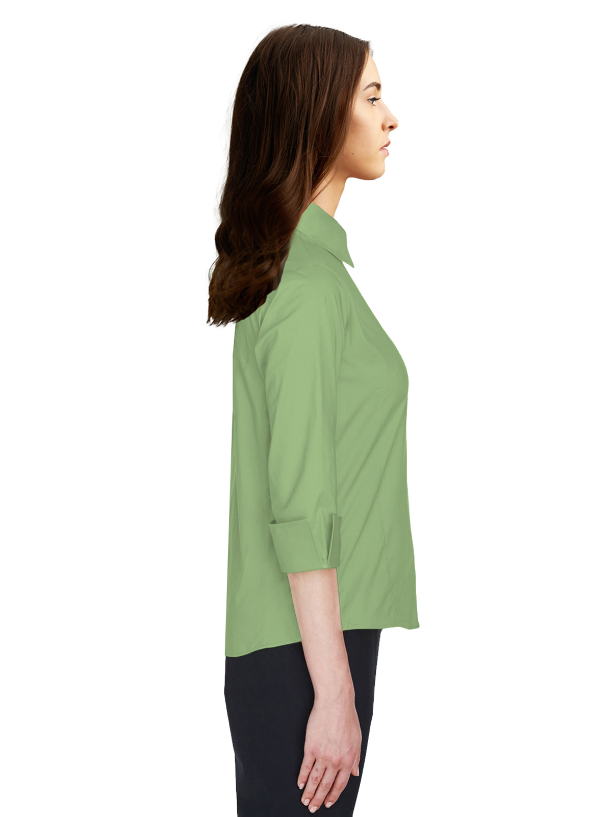 Blue Generation - Women's Pocketless 3/4-Sleeve Poplin Shirt 17