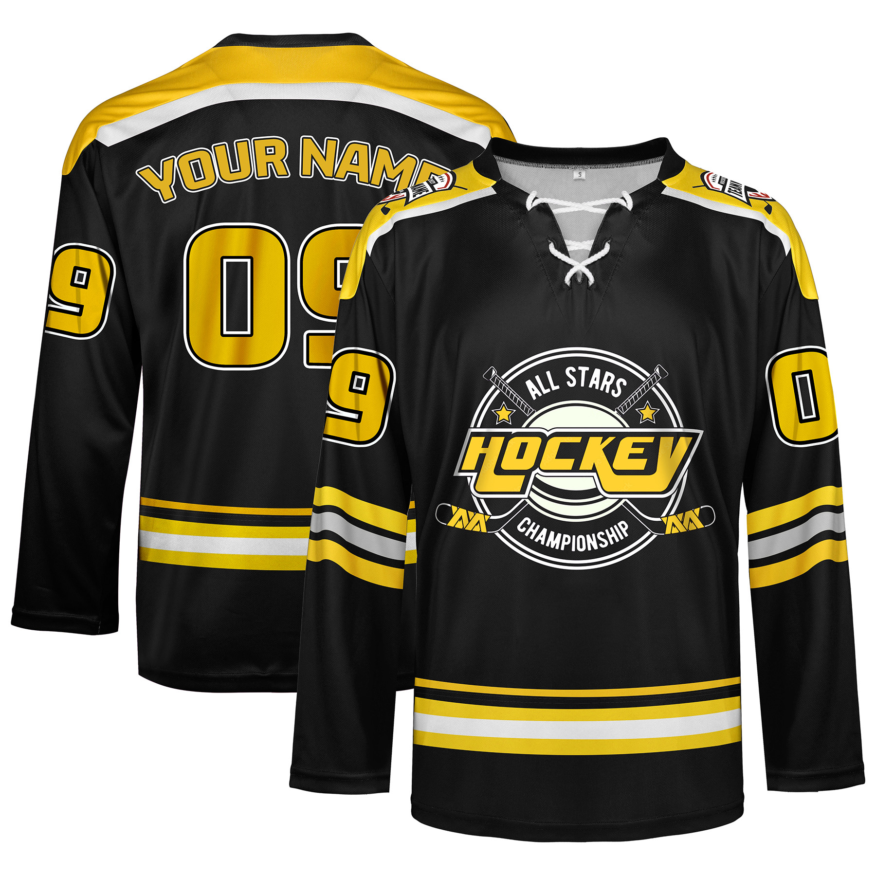 Custom Performance Personalized Ice Hockey Jersey W/Lace (Full Color Dye Sublimated) 3